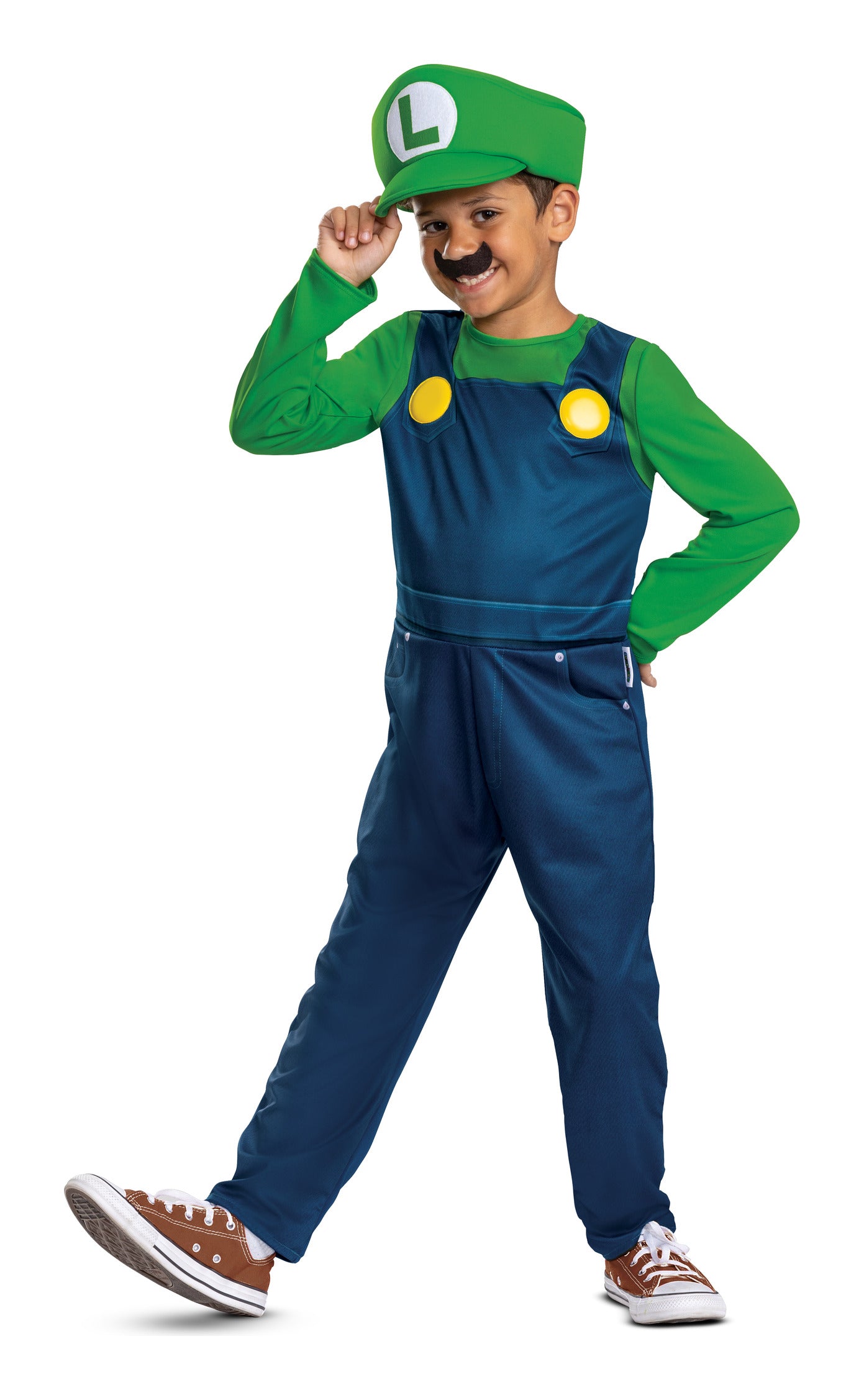Super Mario Luigi Fancy Dress Costume 5-6 Years