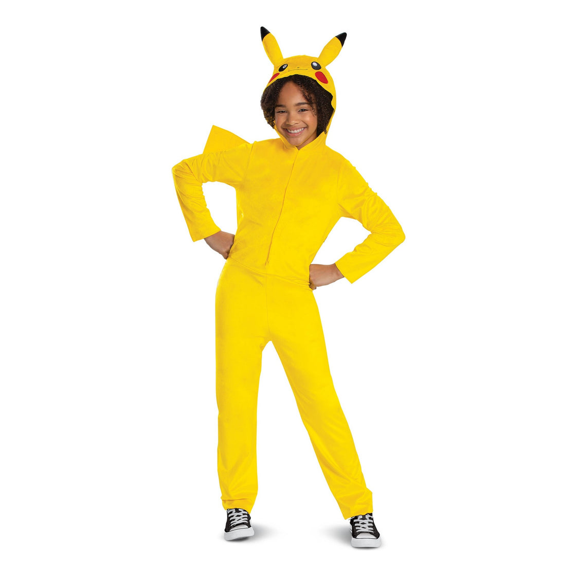 Pokémon Pikachu Classic Hooded Jumpsuit Costume, Kids XL 14–16
