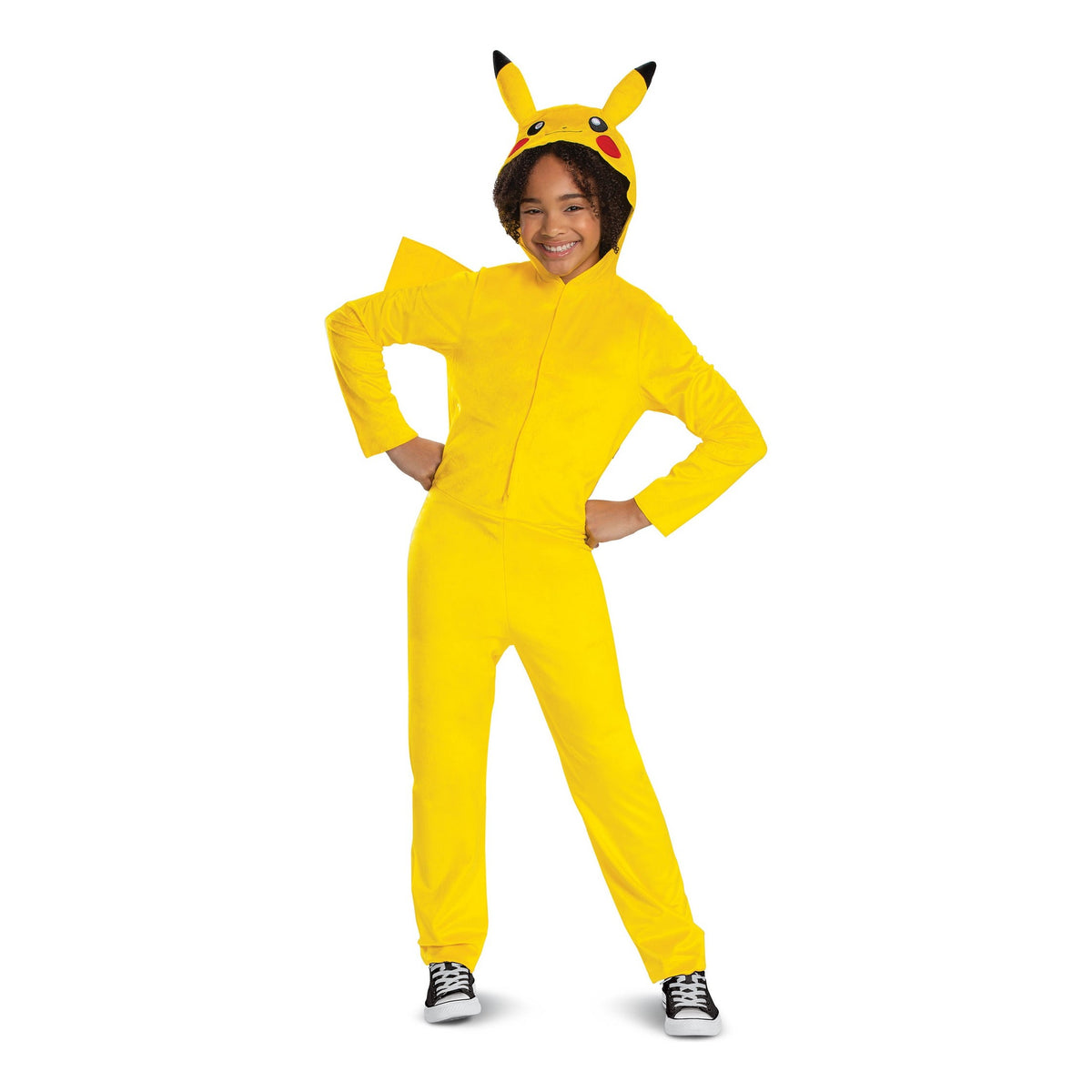 Pokémon Pikachu Classic Hooded Jumpsuit Costume, Kids XL 14–16