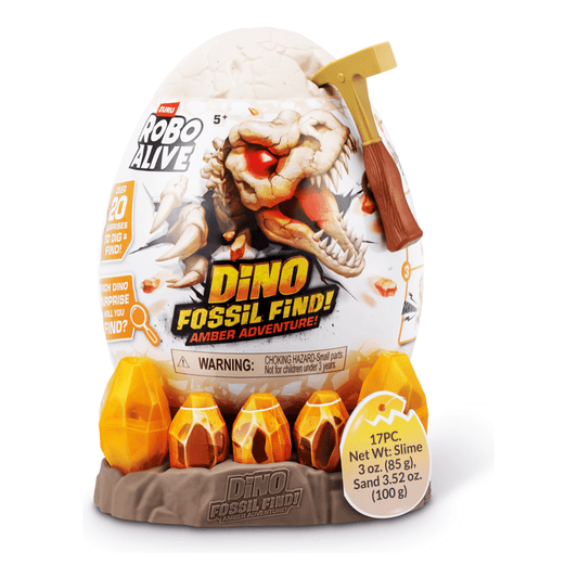 Robo Alive Dino Fossil Find Amber Adventure Playset
