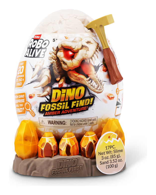 Robo Alive Dino Fossil Find Amber Adventure Playset