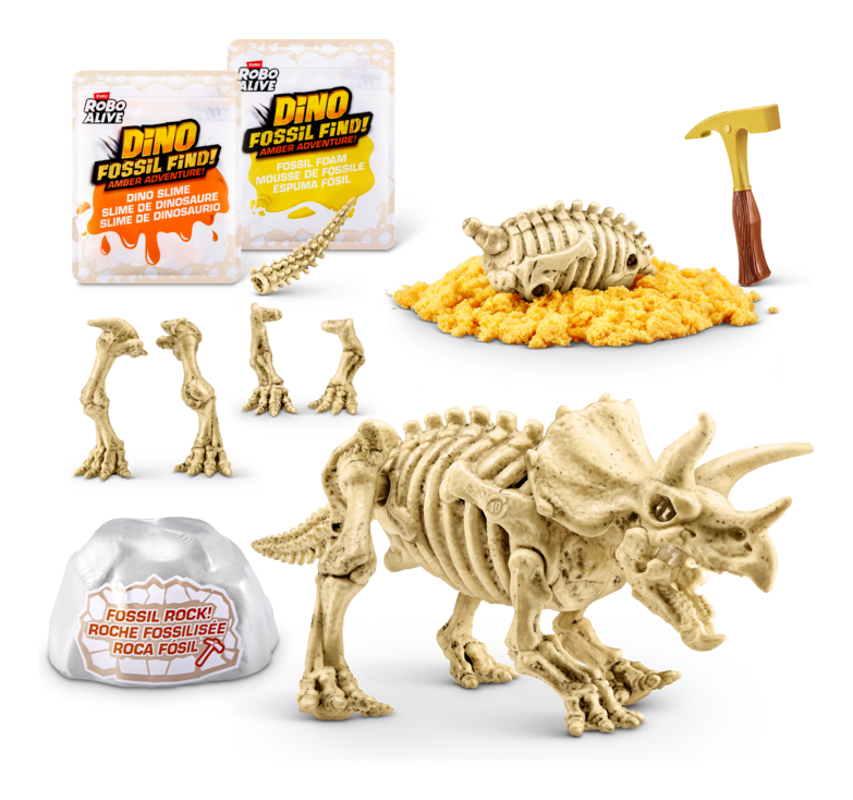 Robo Alive Dino Fossil Find Amber Adventure Playset