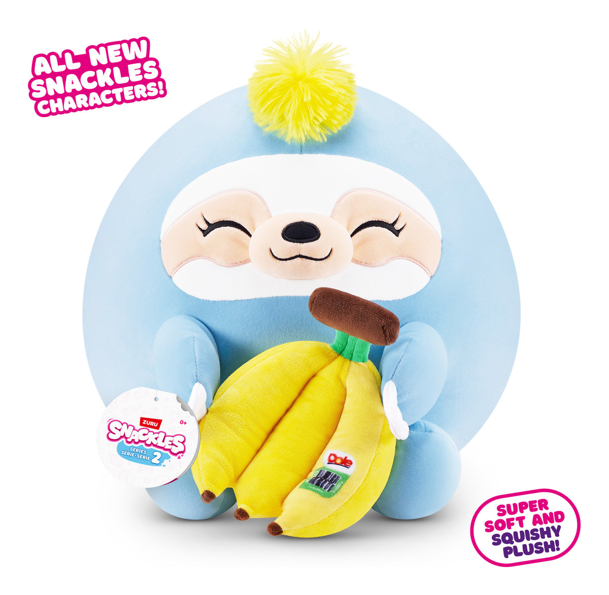 ZURU Snackles 14in Plush - Sloth & Dole (Banana)