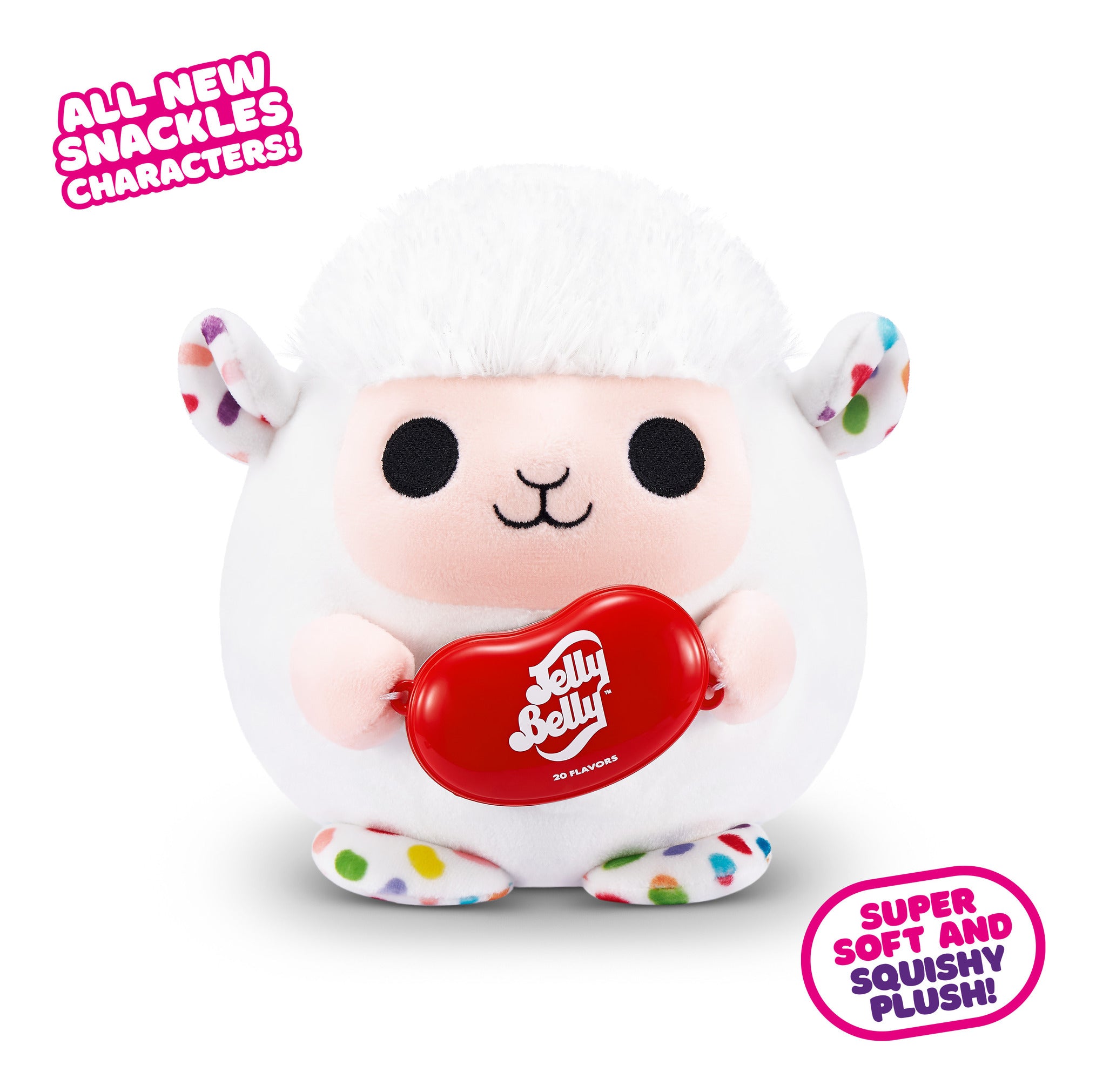 Snackles Super Sized 14 inch Squishy plush Lamb & Jelly Belly