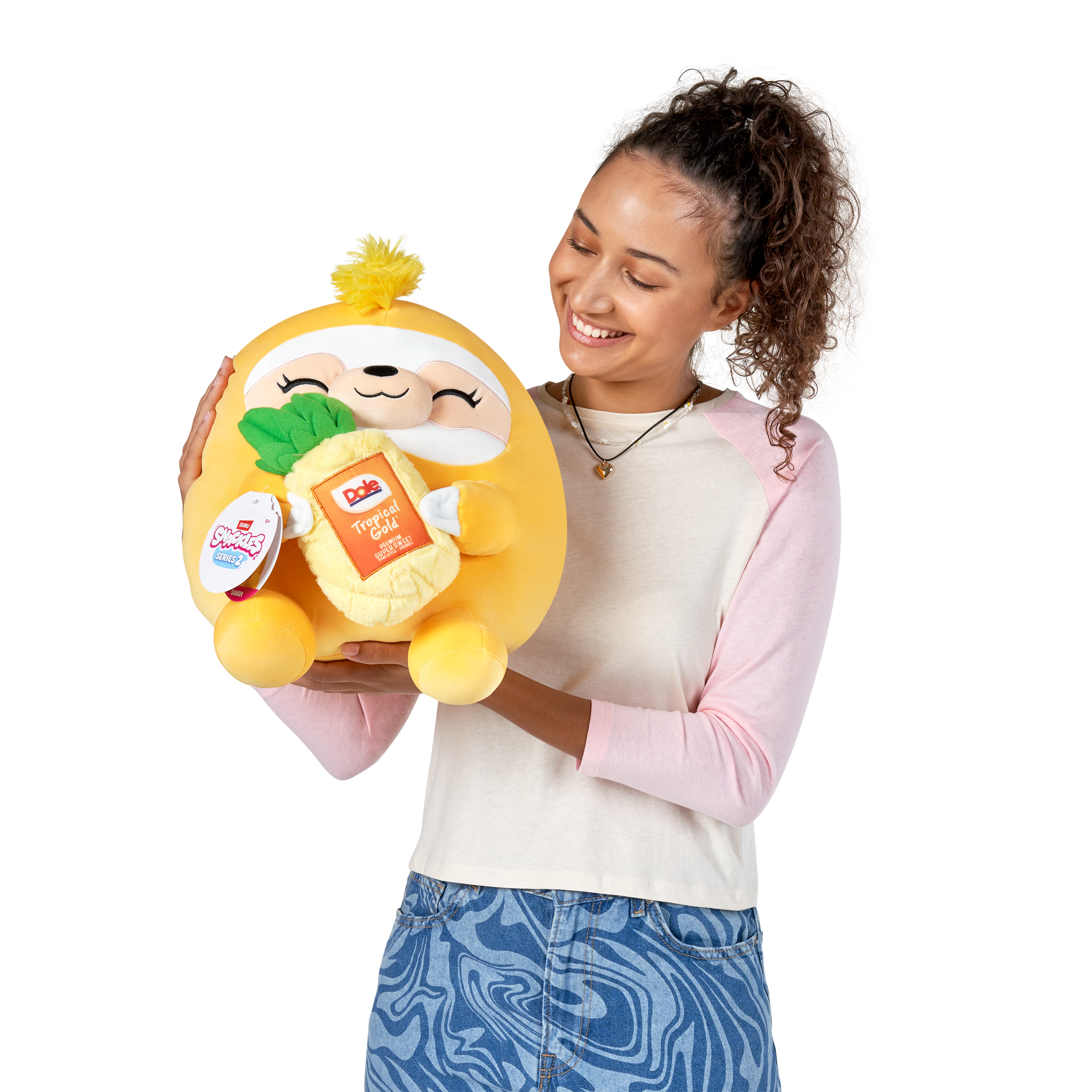 Snackles Super Sized 14 inch Squishy plush Sloth & Dole (Pineapple)