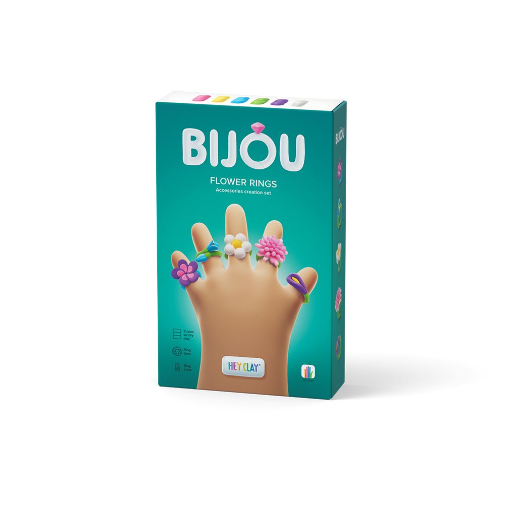 Hey Clay Bijou Flower Rings Air-Dry Clay Kit – 3 Cans