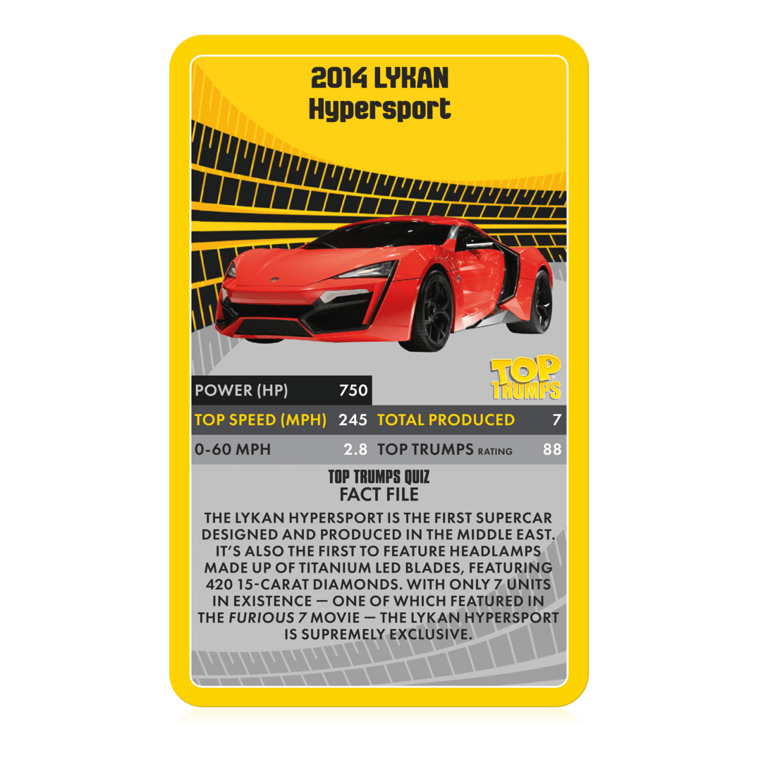 Top Trumps Supercars Card Game
