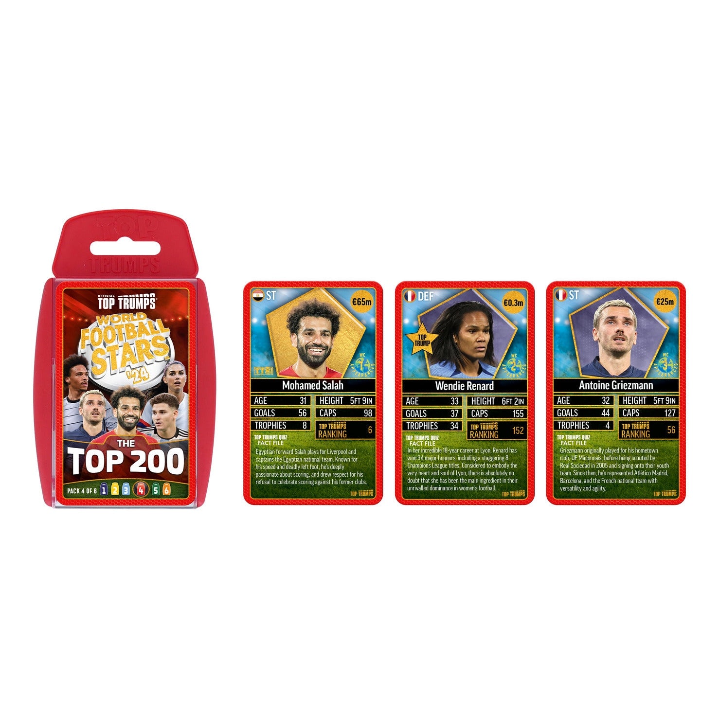 Top Trumps World Football Stars Top 200 Pack 4 Card Game