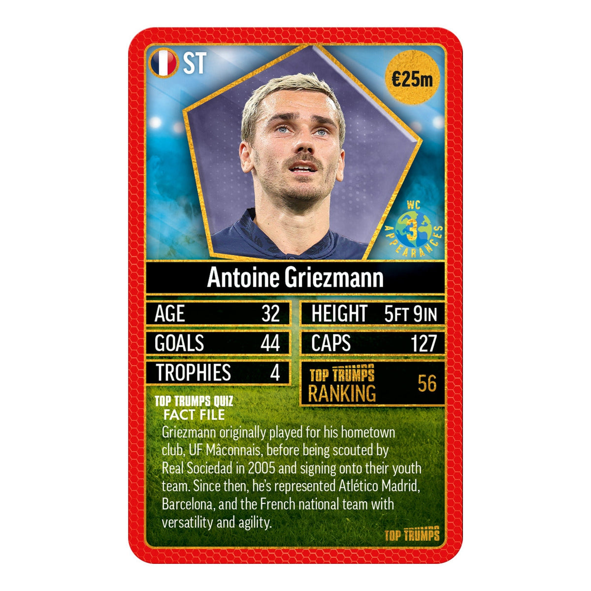 Top Trumps World Football Stars Top 200 Pack 4 Card Game