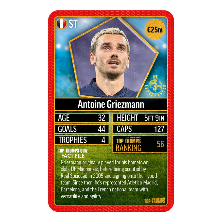 Top Trumps World Football Stars Top 200 Pack 4 Card Game