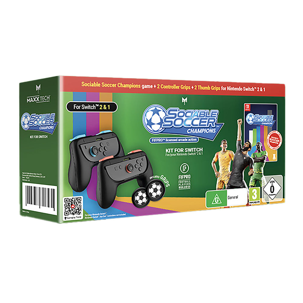 Maxx Tech Sociable Soccer Champions Kit for Nintendo Switch 1 & 2 (Code in Box)