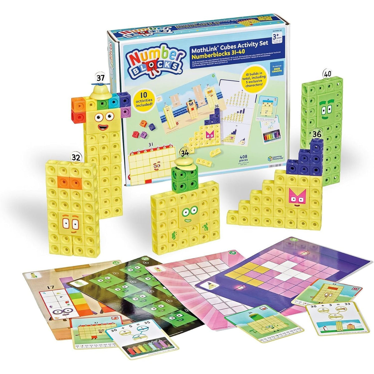 Learning Resources Numberblocks MathLink Cubes 31–40 Activity Set