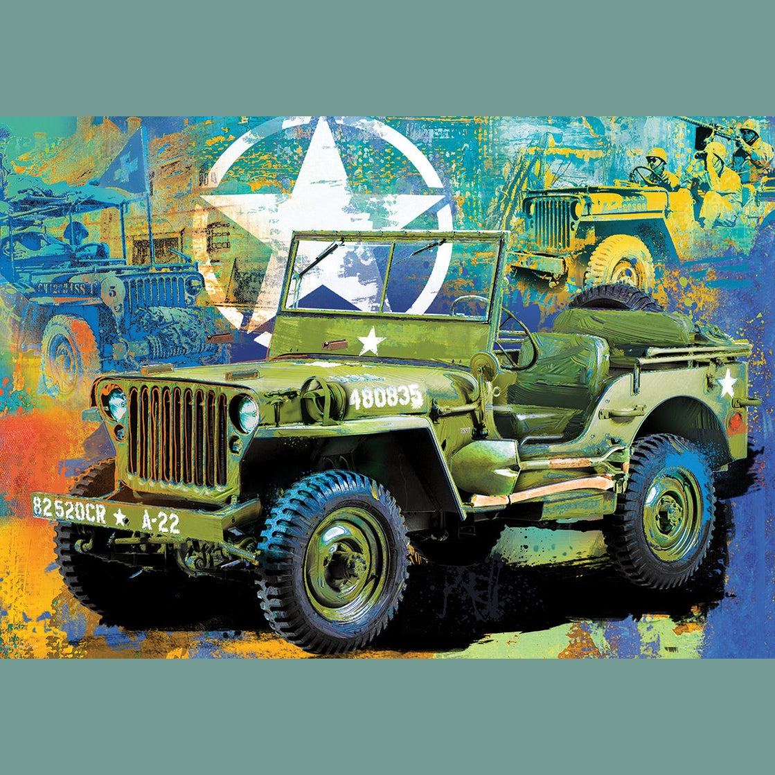 Eurographics Military Jeep / Collectable Tin 550 Piece Smart Cut Jigsaw Puzzle