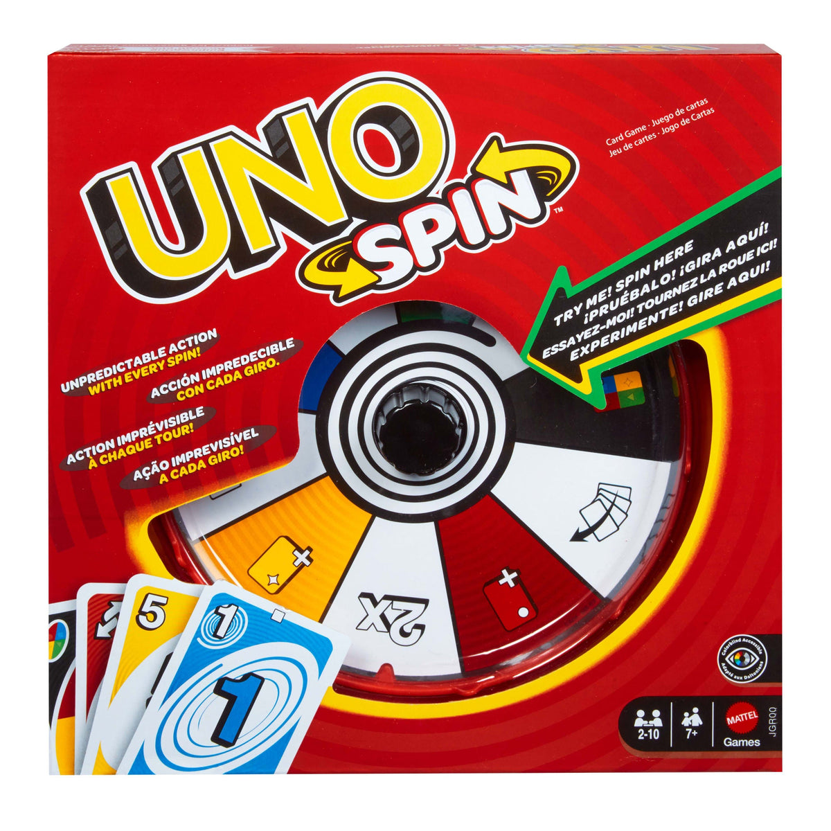 UNO Spin Card Game with Spinning Wheel