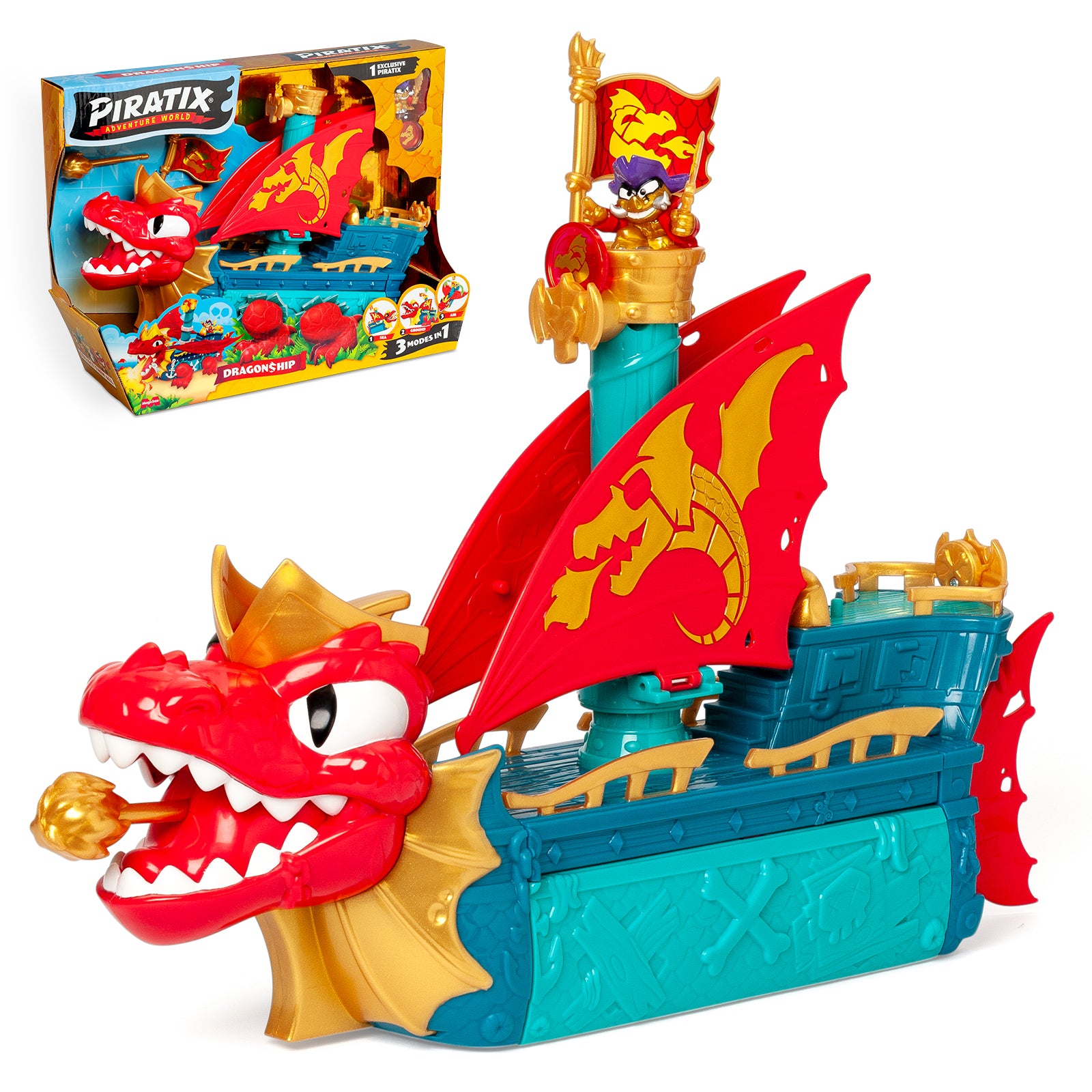 Piratix Dragon Ship 3-in-1 Pirate Playset