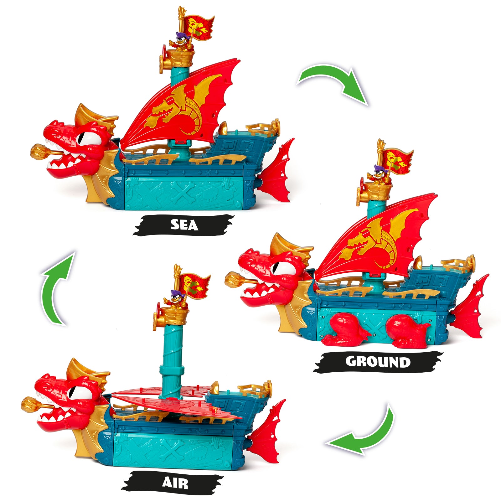 Piratix Dragon Ship 3-in-1 Pirate Playset