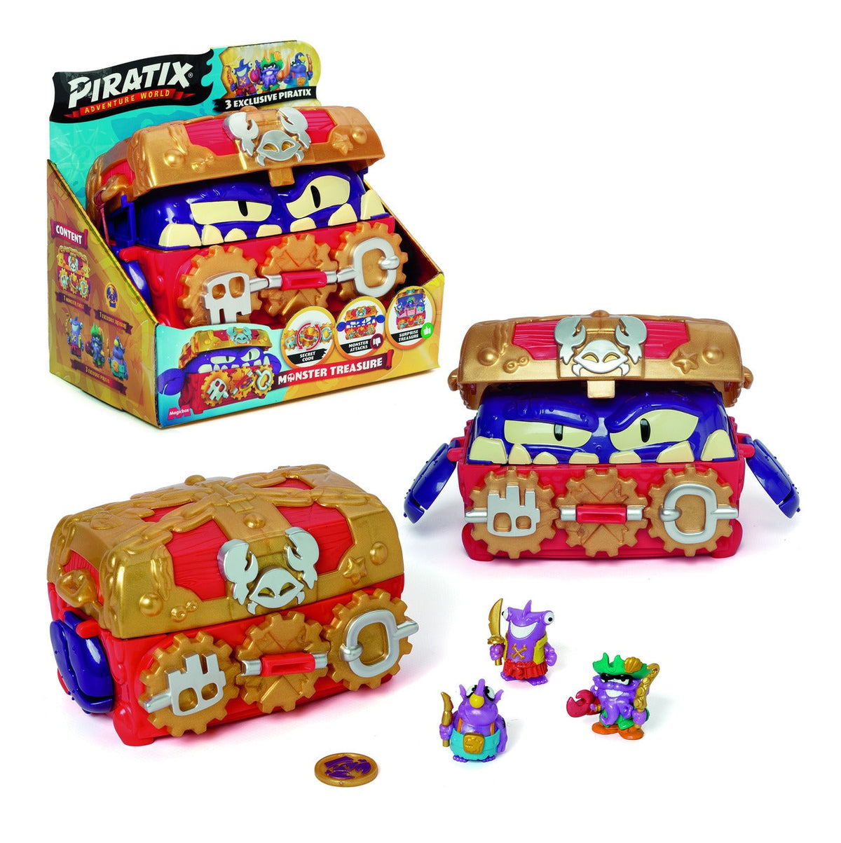 Piratix Golden Treasure Monster Treasure Chest Playset