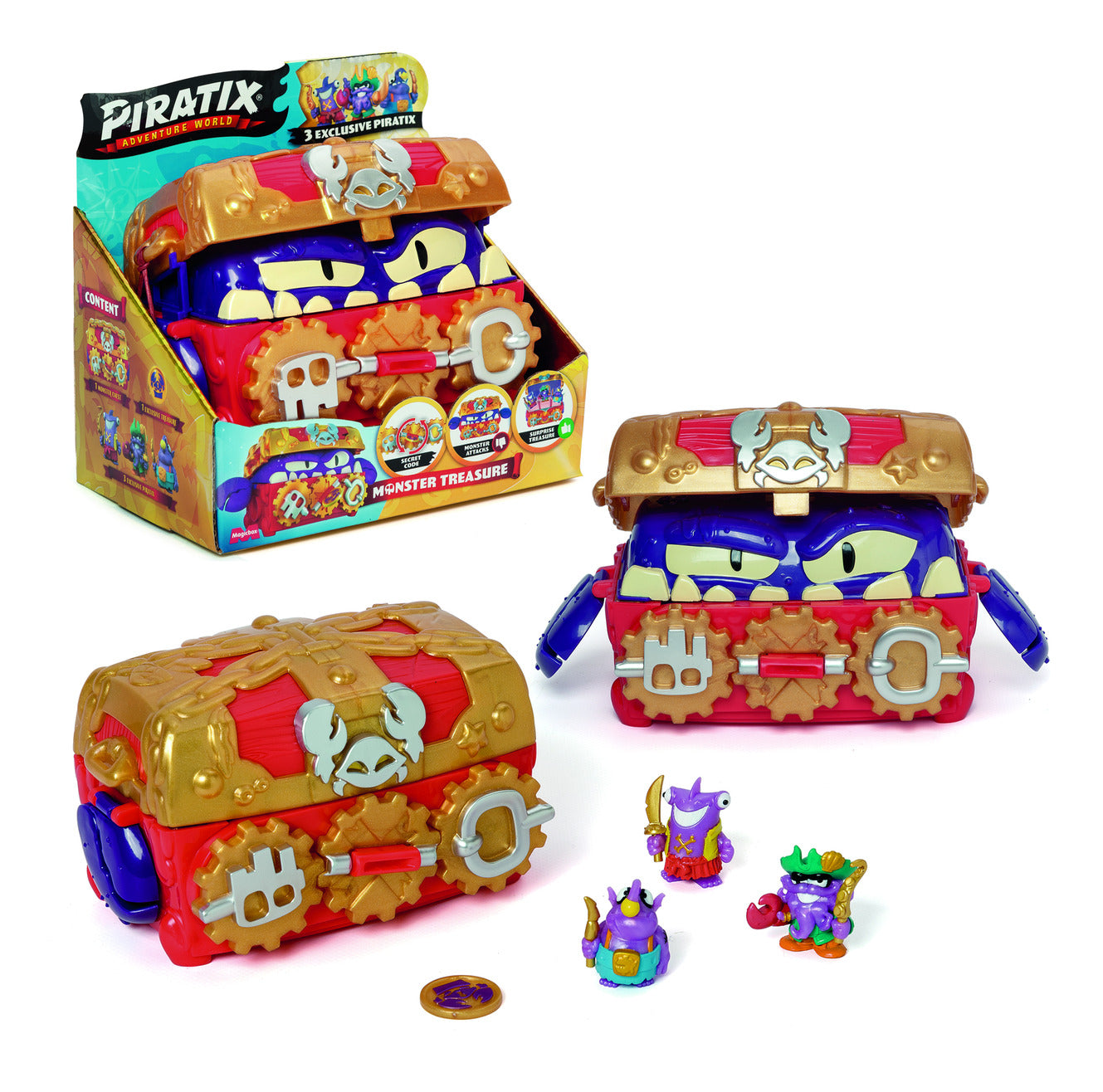 Piratix Golden Treasure Monster Treasure Chest Playset