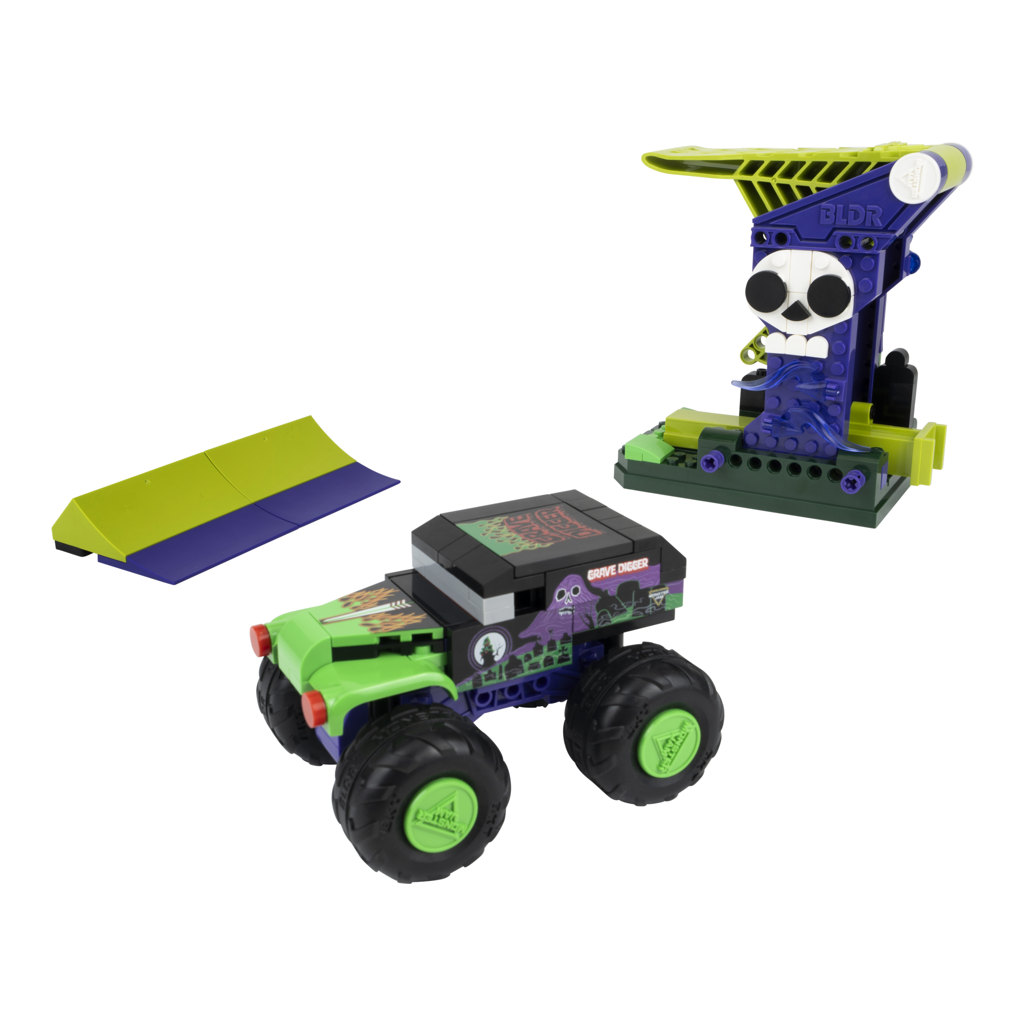 BLDR Monster Jam Grave Digger Launch & Build Set – 166 Pieces