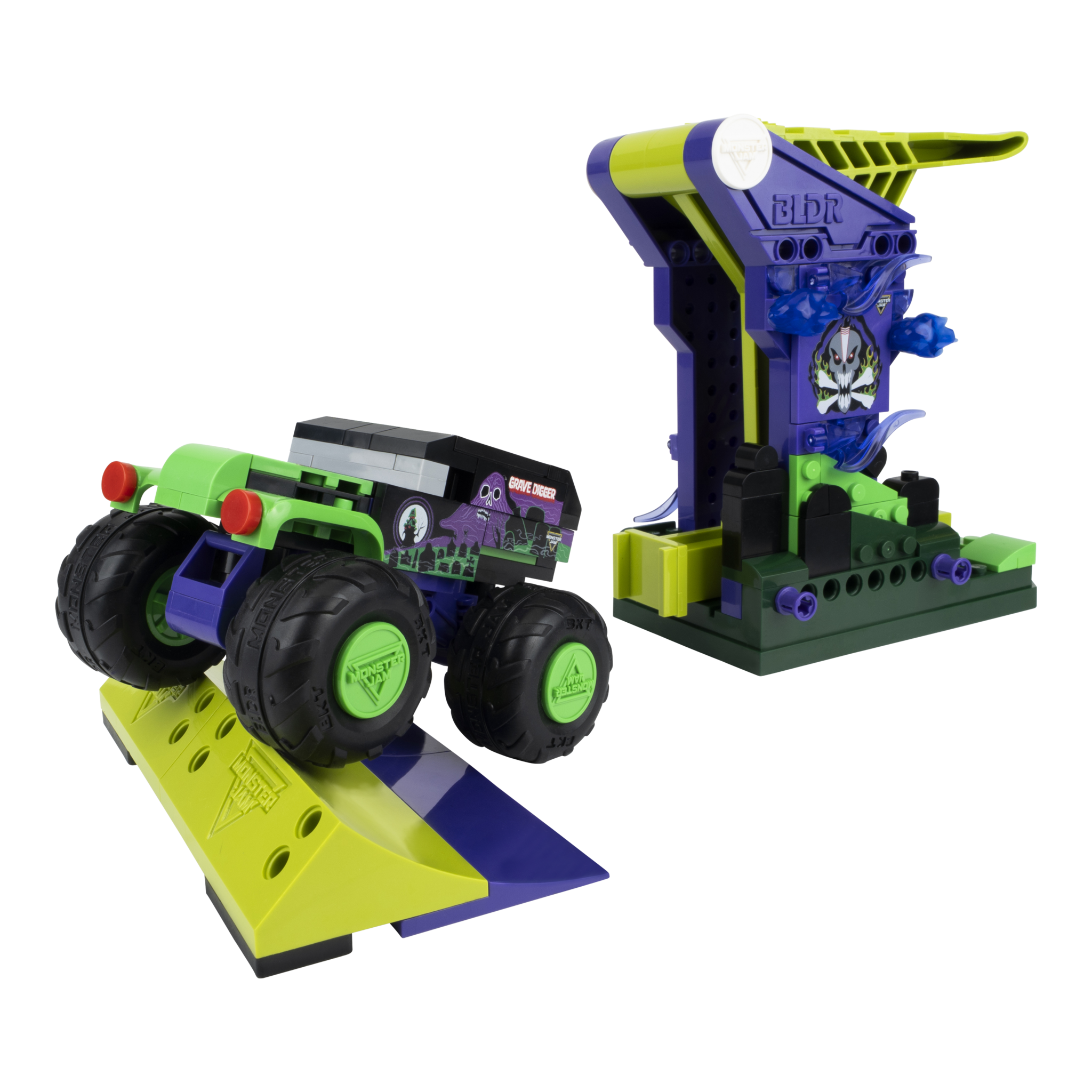 BLDR Monster Jam Grave Digger Launch & Build Set – 166 Pieces