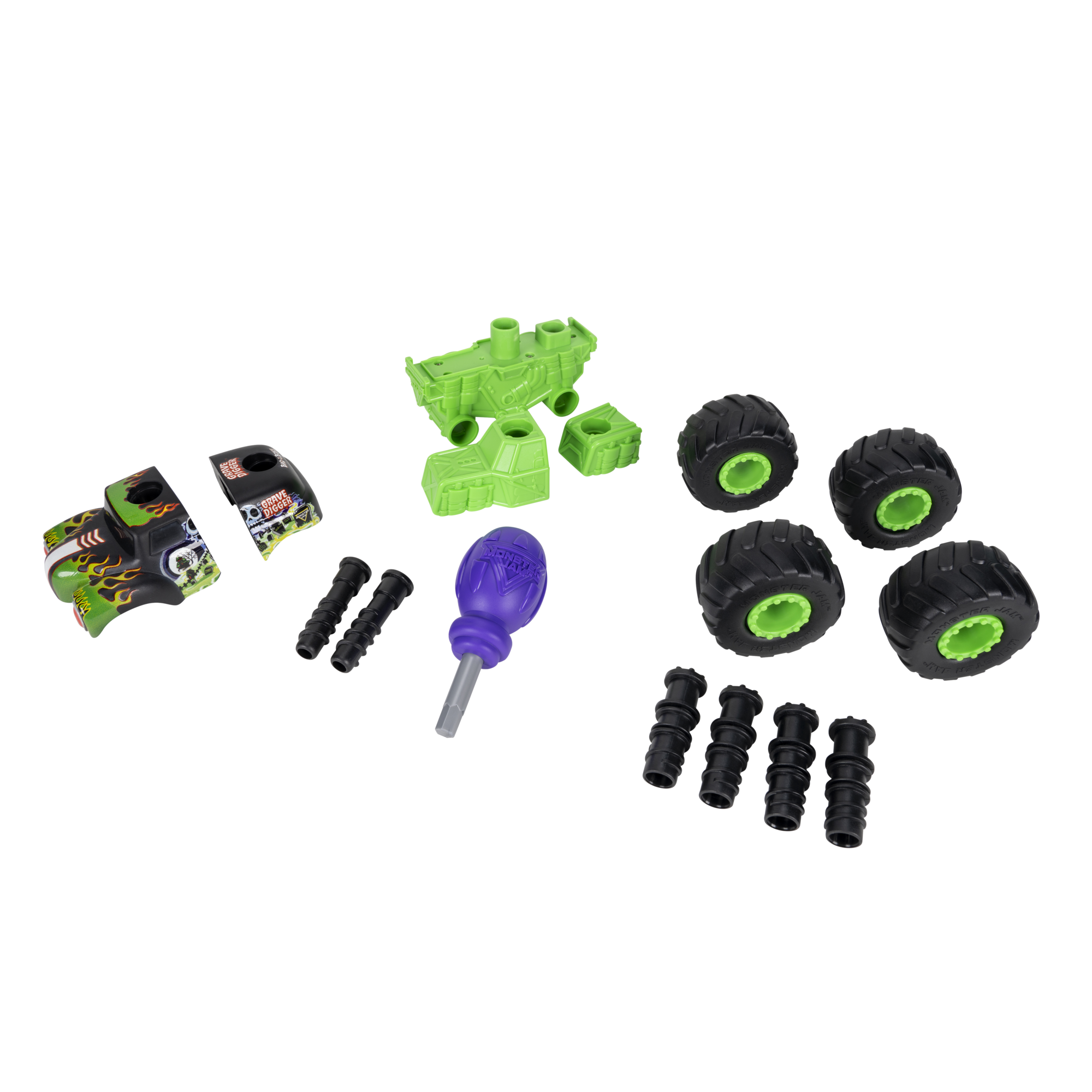 Monster Jam Grave Digger Monstruction Truck 5-Inch Buildable Vehicle