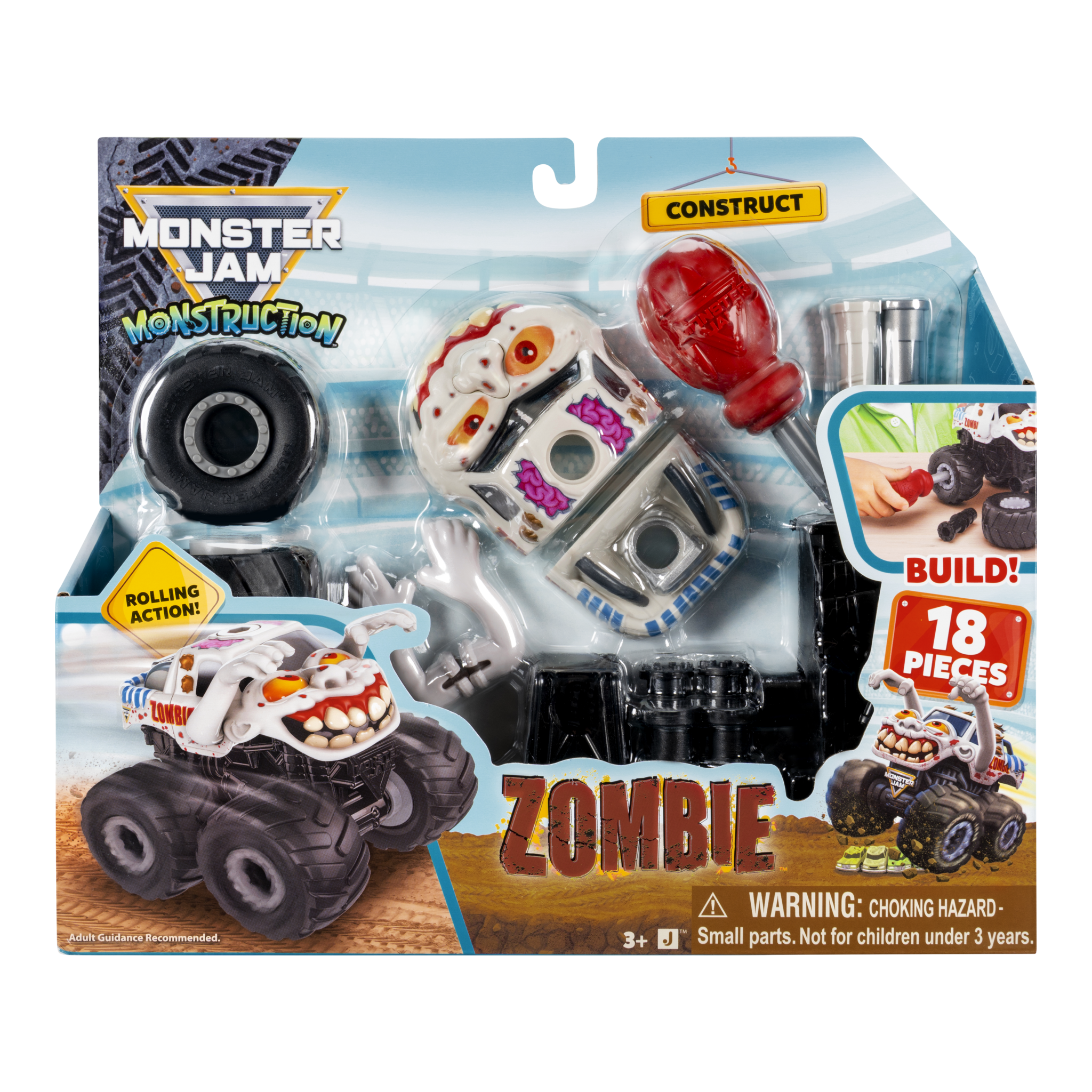 Monster Jam Zombie Monstruction Truck 5-Inch Buildable Vehicle