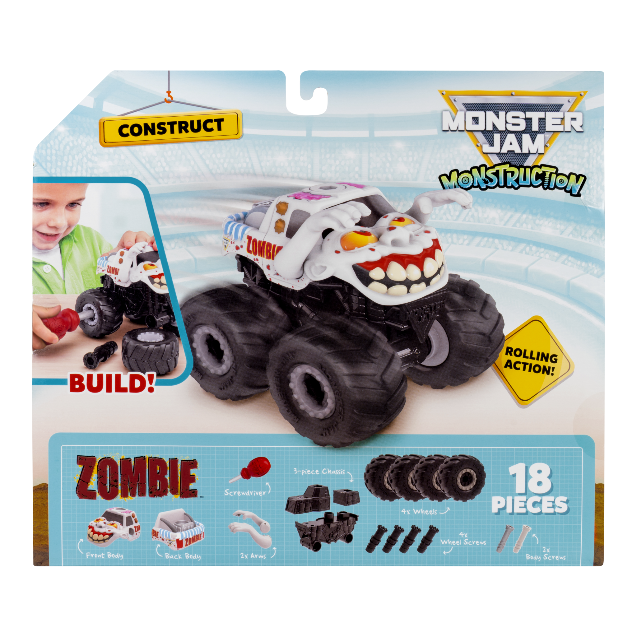 Monster Jam Zombie Monstruction Truck 5-Inch Buildable Vehicle