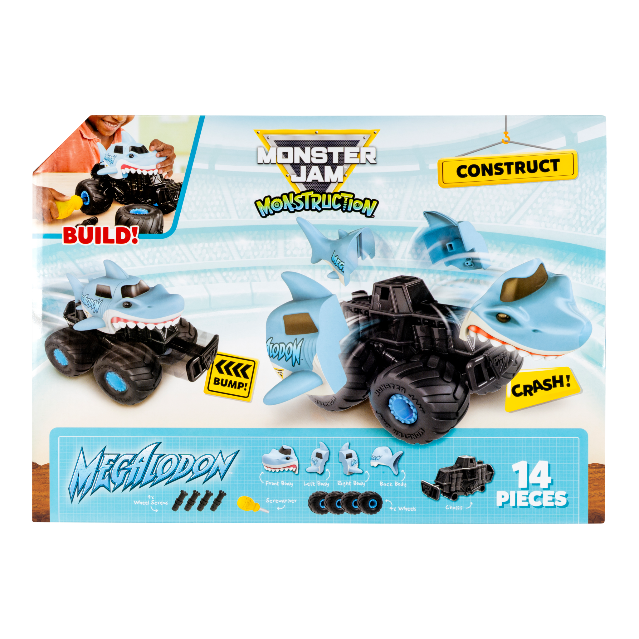 Monster Jam Monstruction Build & Crash Megalodon 8-Inch Truck