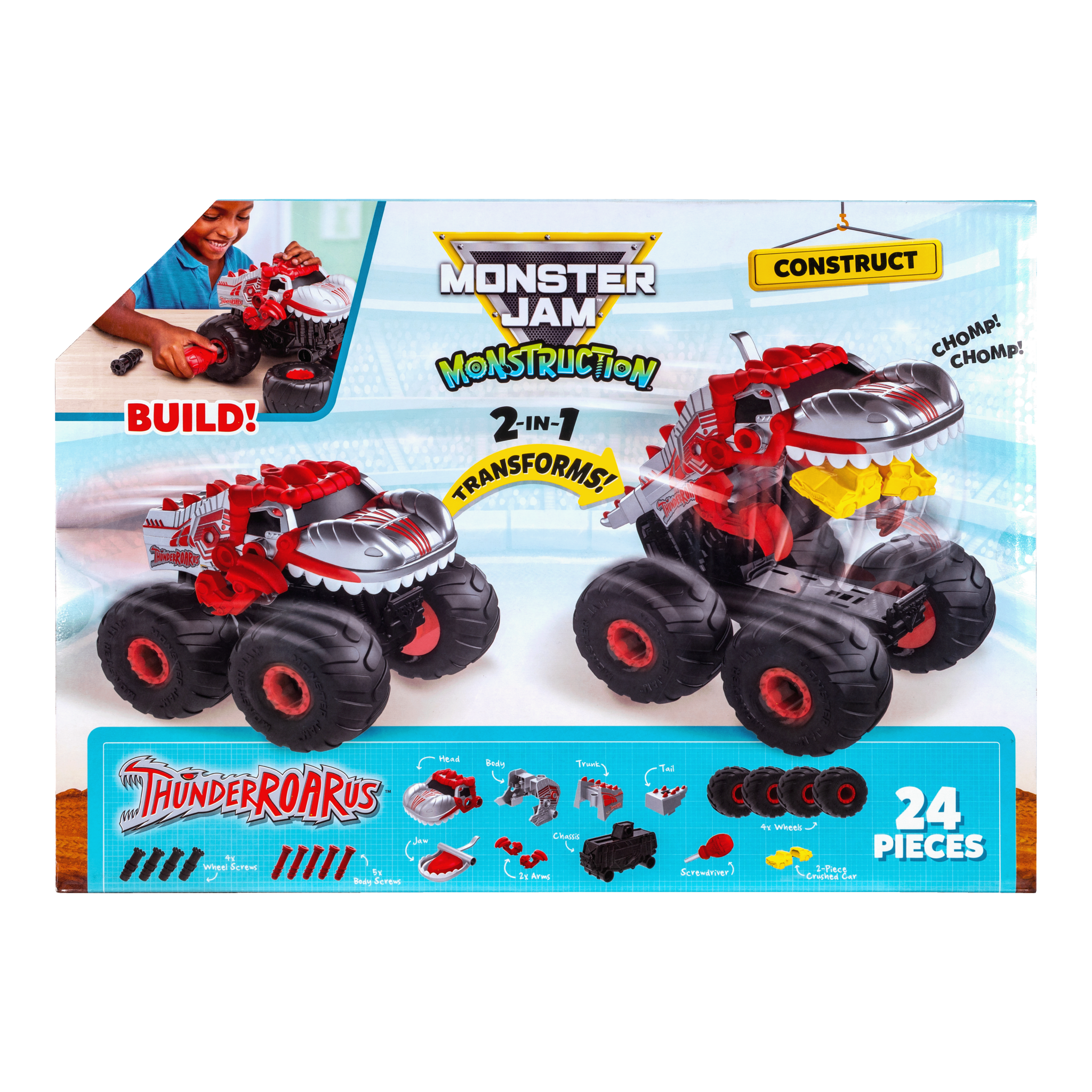 Monster Jam Turbo Shift ThunderROARus 10-Inch Transforming Buildable Truck