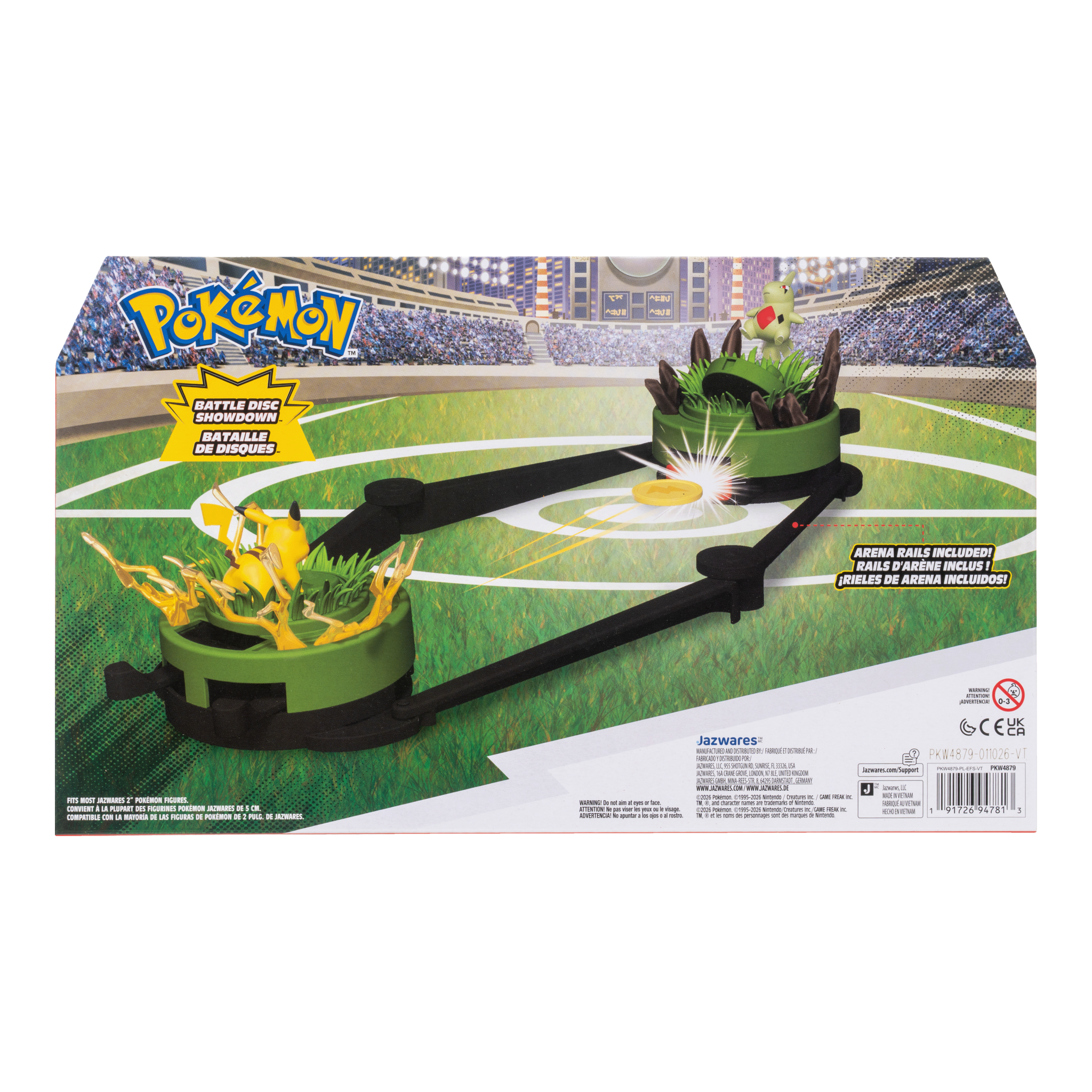 Jazwares Pokémon Battle Disc Showdown Game Pikachu & Larvitar
