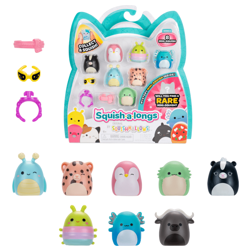 Squish-A-Longs 8 Pack Style 1 W3