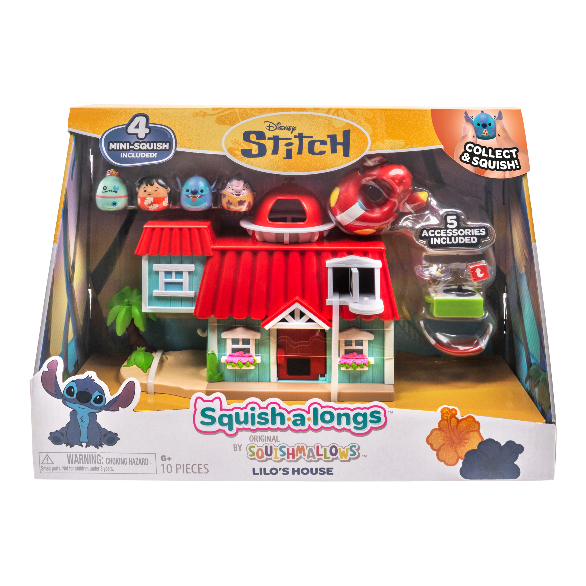 Squish-a-longs Disney Stitch Lilo's House Playset
