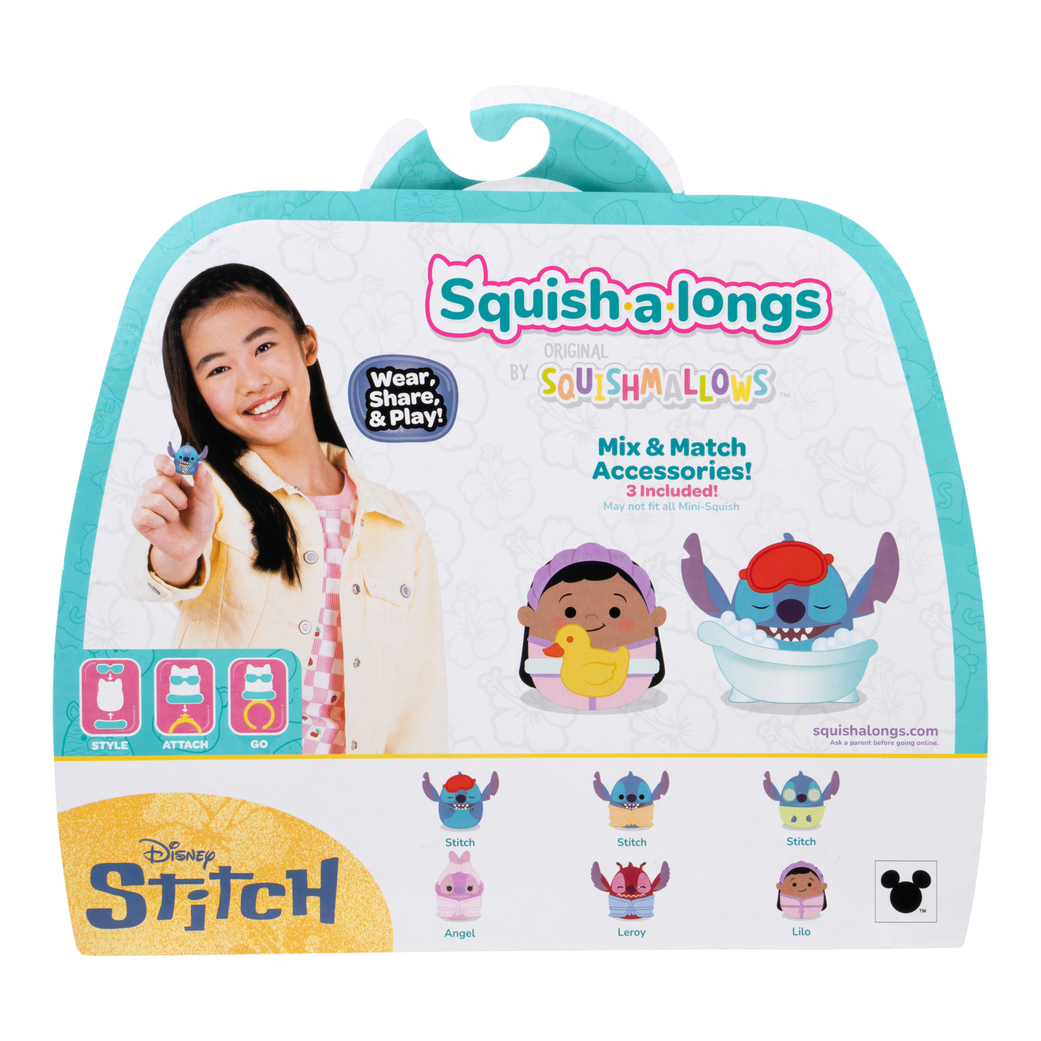 Squishmallows Disney Stitch Squish-a-longs Mini-Squish 6-Pack Style 3 Wave 1