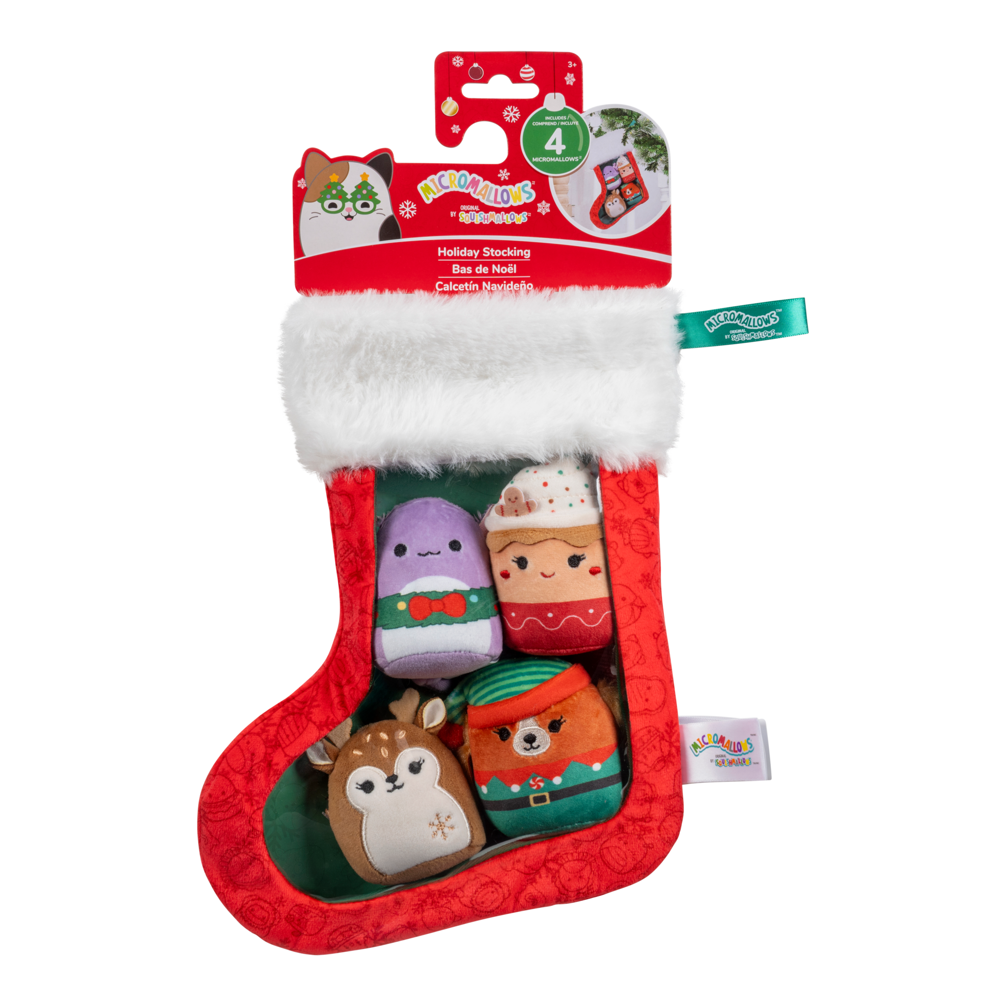 Squishmallows Micromallows Holiday Stocking with 4 Plush Toys