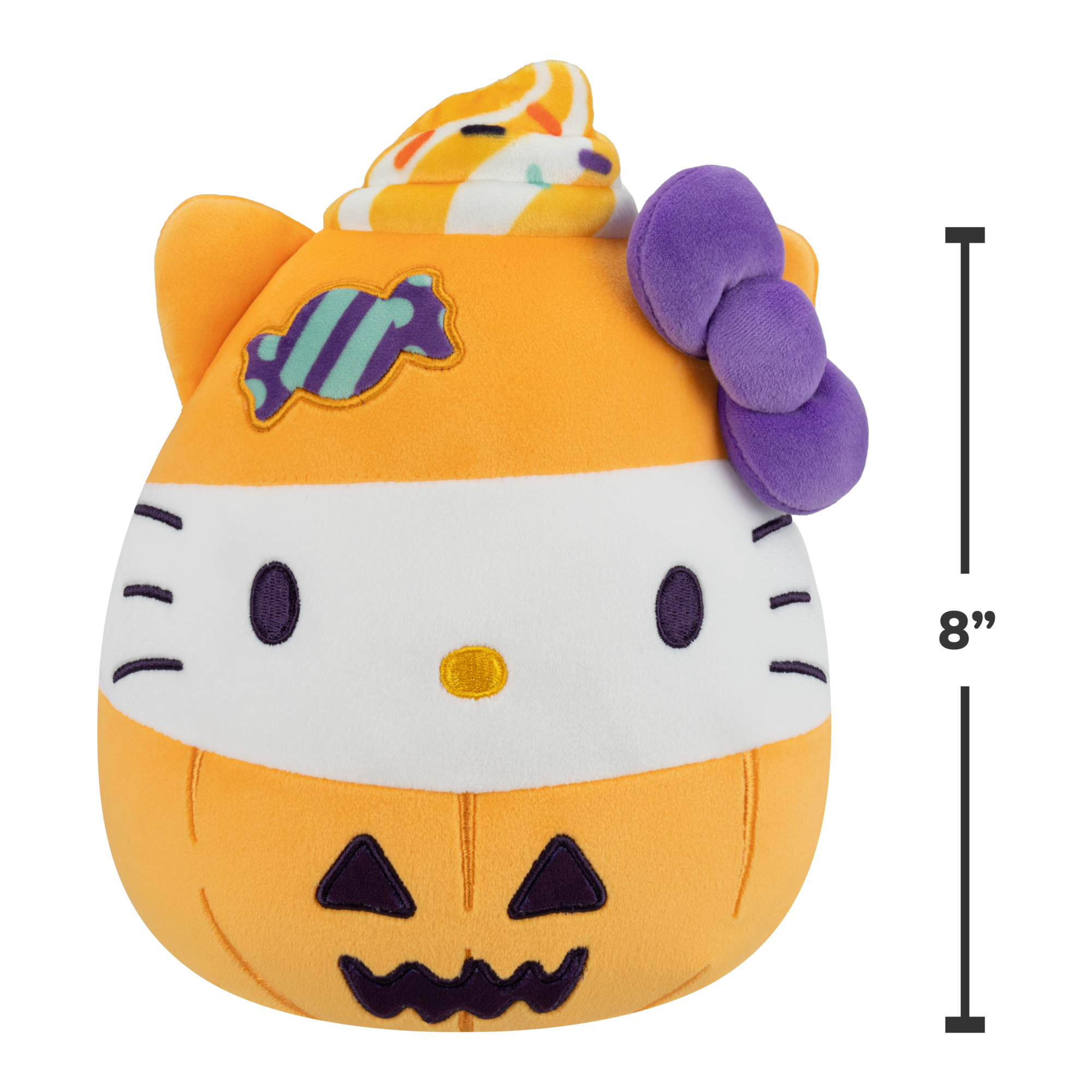 Squishmallows 8-Inch Hello Kitty Halloween Pumpkin Plush