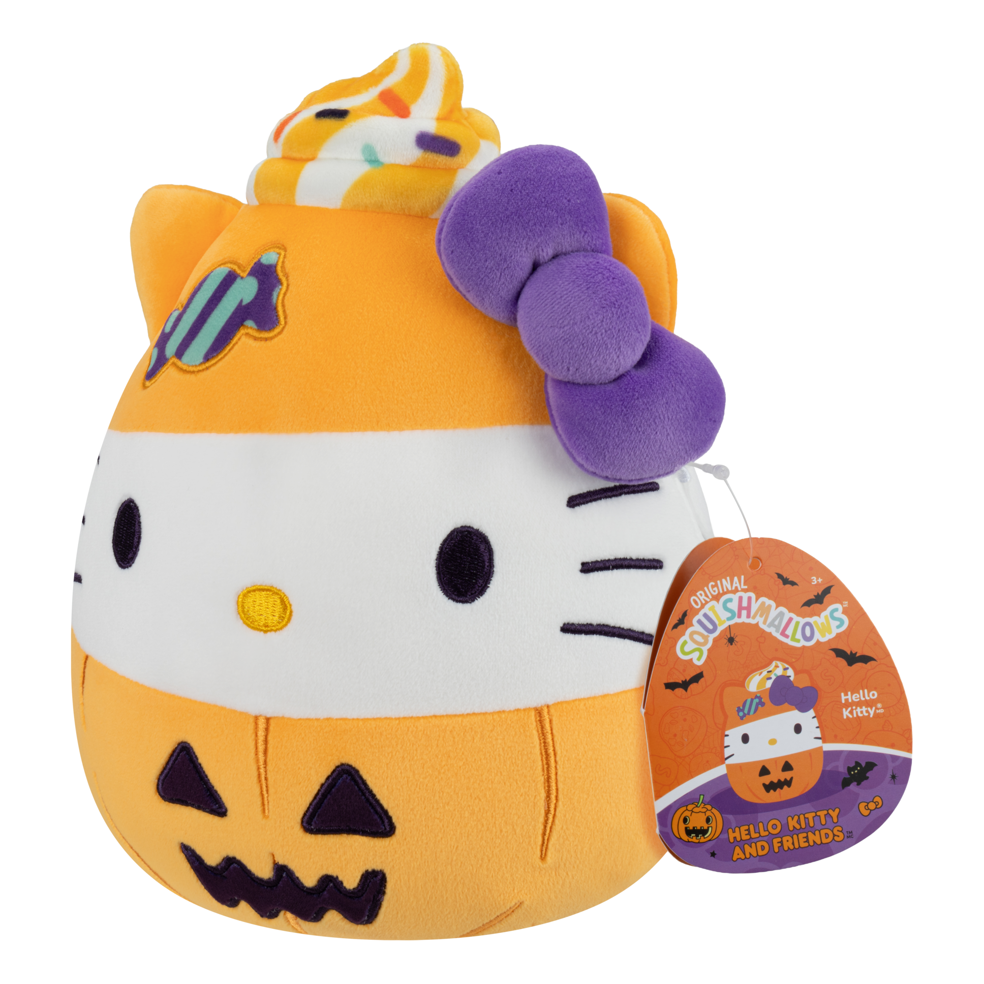Squishmallows 8-Inch Hello Kitty Halloween Pumpkin Plush