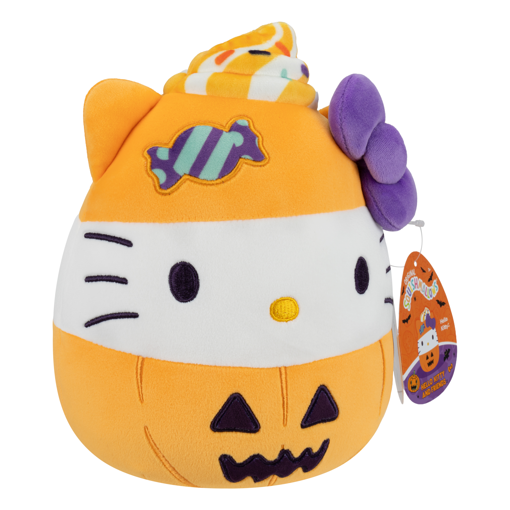Squishmallows 8-Inch Hello Kitty Halloween Pumpkin Plush
