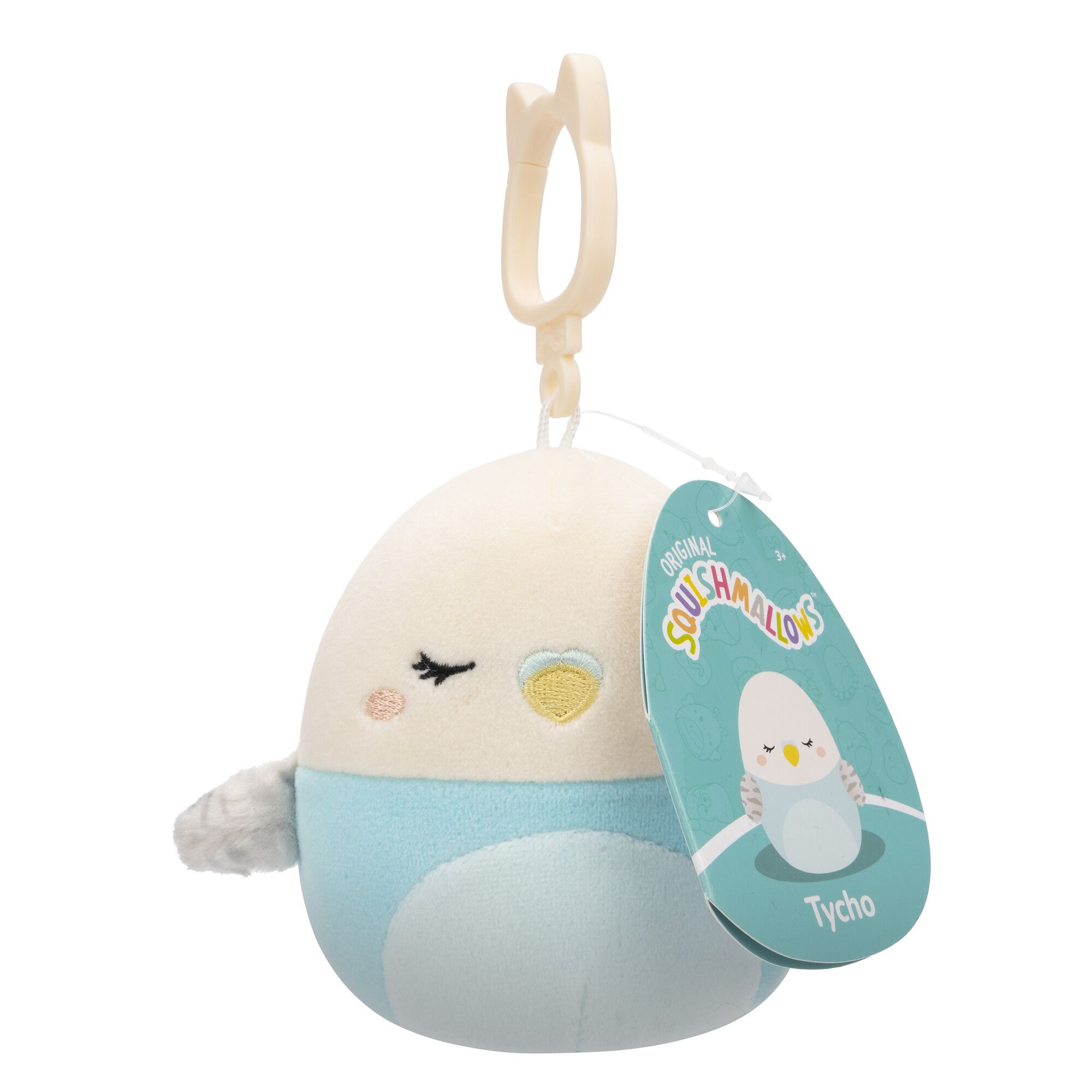 Squishmallow Kellytoy Plush 3.5" Clip On Keychain - Tycho