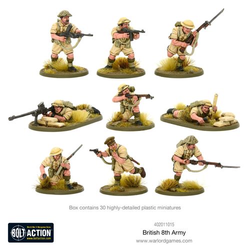 Bolt Action British 8th Army Infantry Miniatures