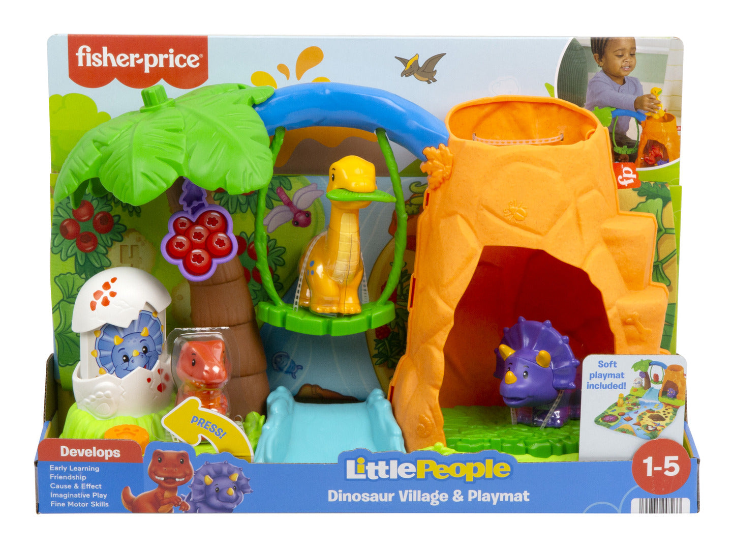 Fisher-Price Little People Dinosaur Village & Play Mat Playset