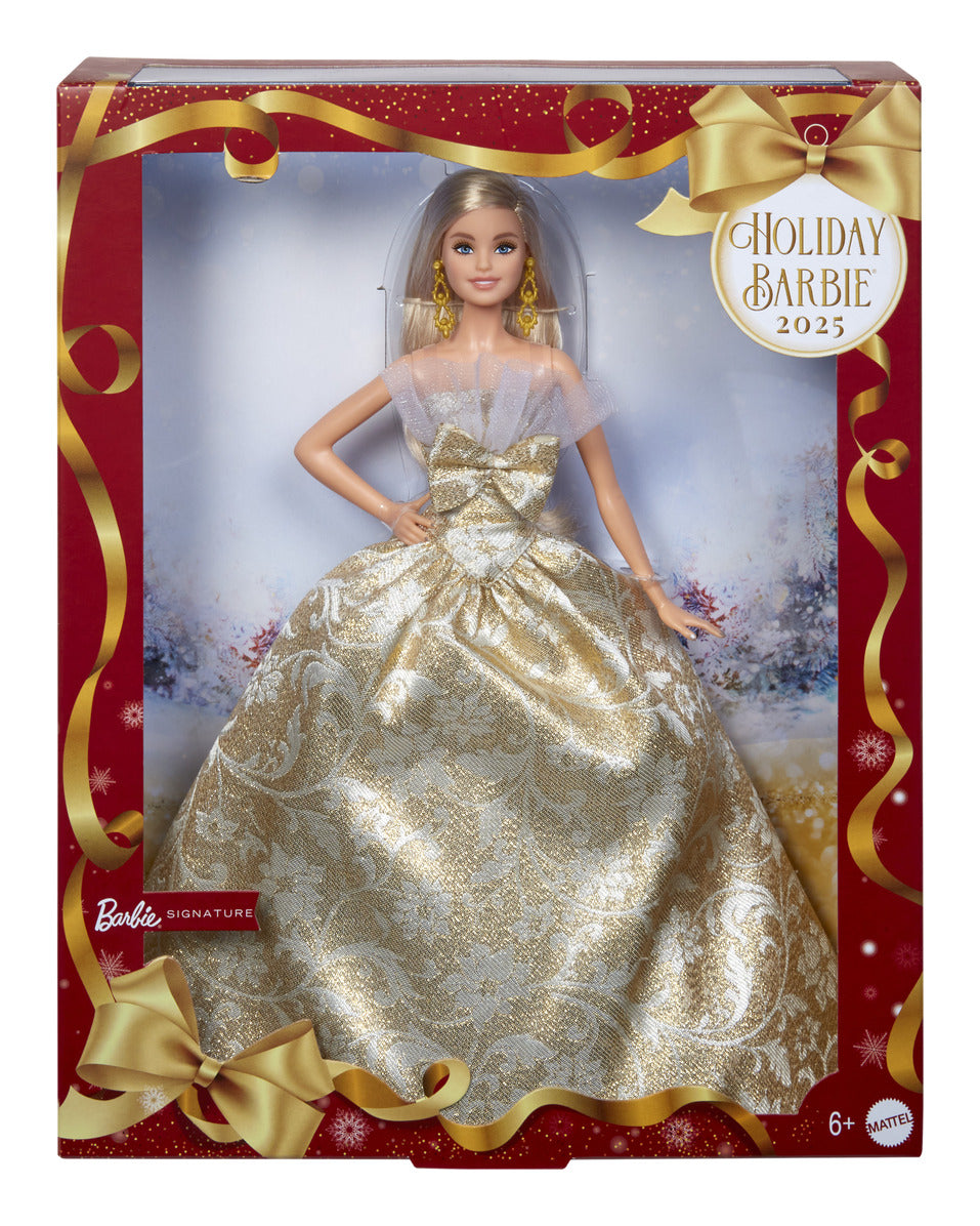 Barbie Signature 2025 Holiday Doll in Gold Gown