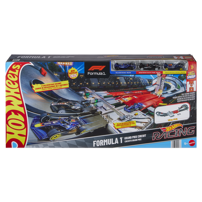 Hot Wheels Racing Formula 1 Grand Prix Circuit Track Set with 3 Cars