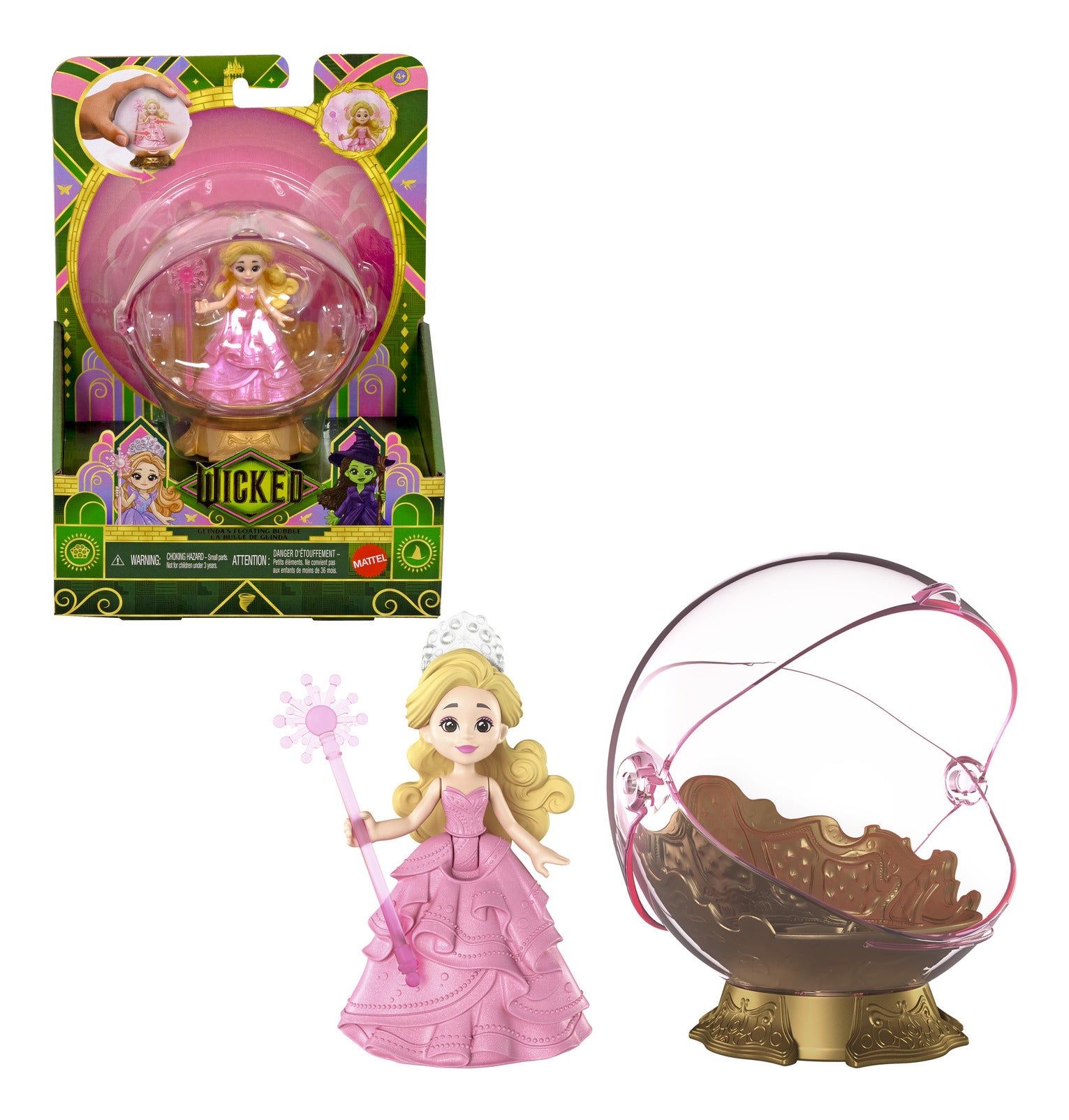 Wicked Glinda’s Floating Bubble Toy with Vehicle and Small Doll