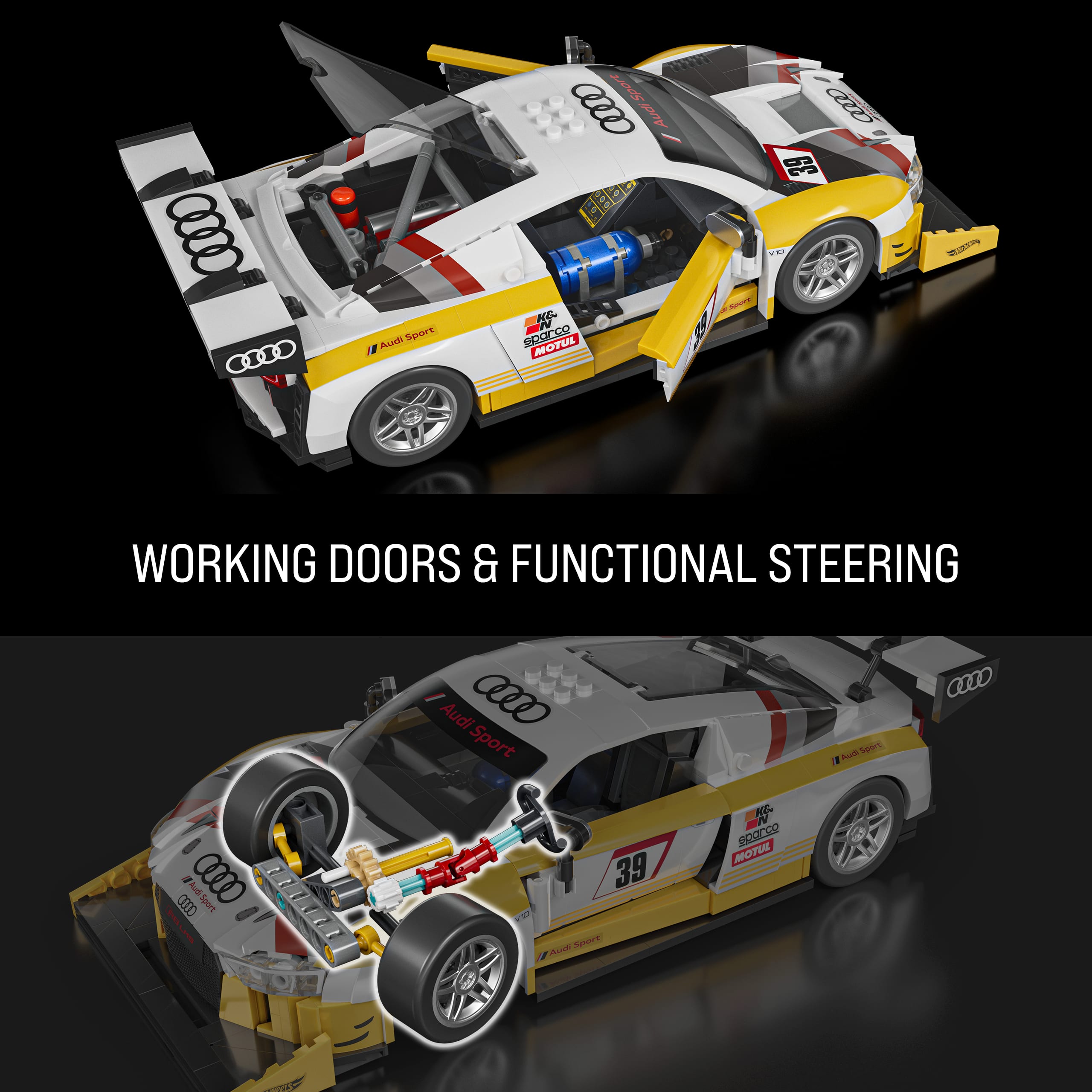 Hot Wheels Brick Shop Elite ’15 Audi R8 LMS Building Set