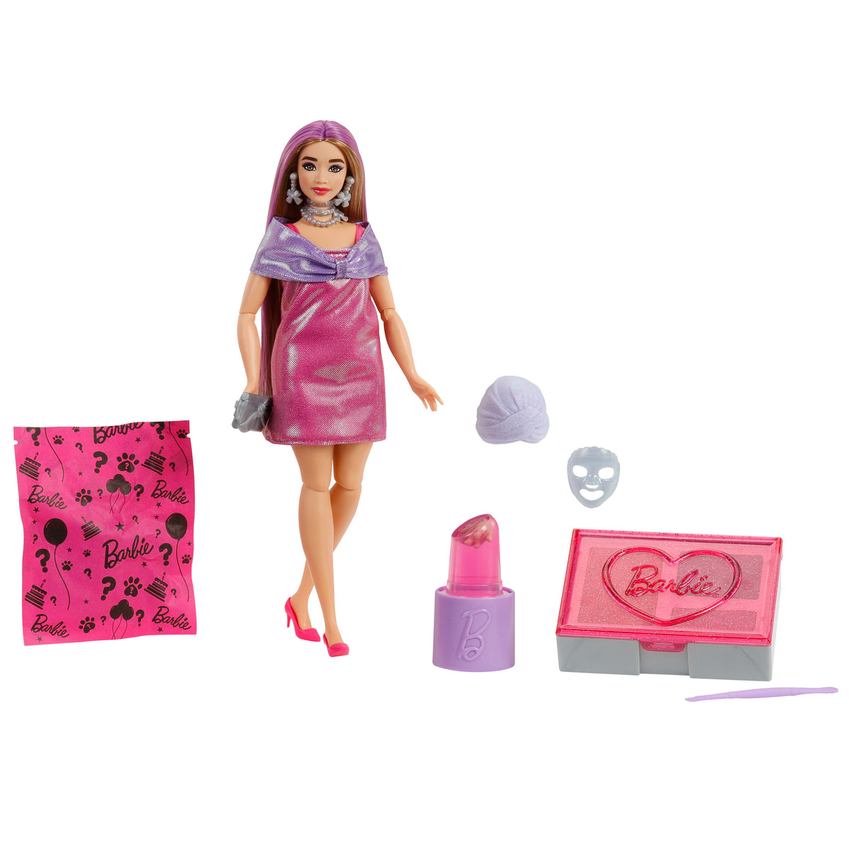 Barbie Party Unboxed Glam Party Pink Sparkle Doll & Accessories