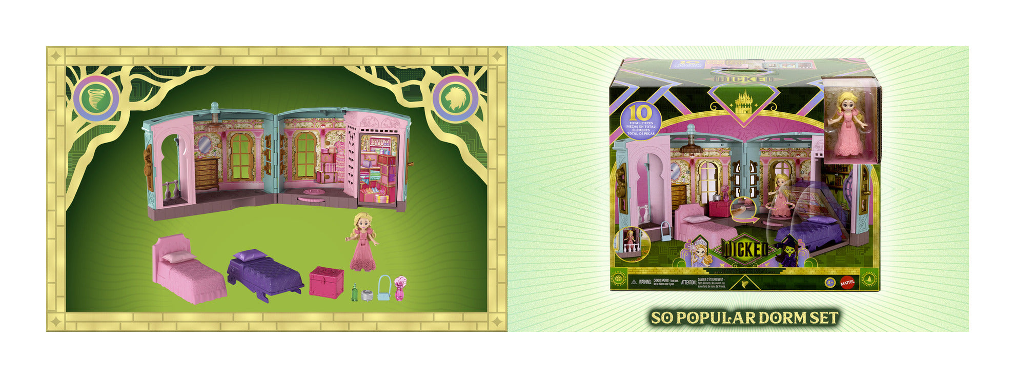 Mattel Wicked Glinda's So Popular Dorm Small Doll Playset