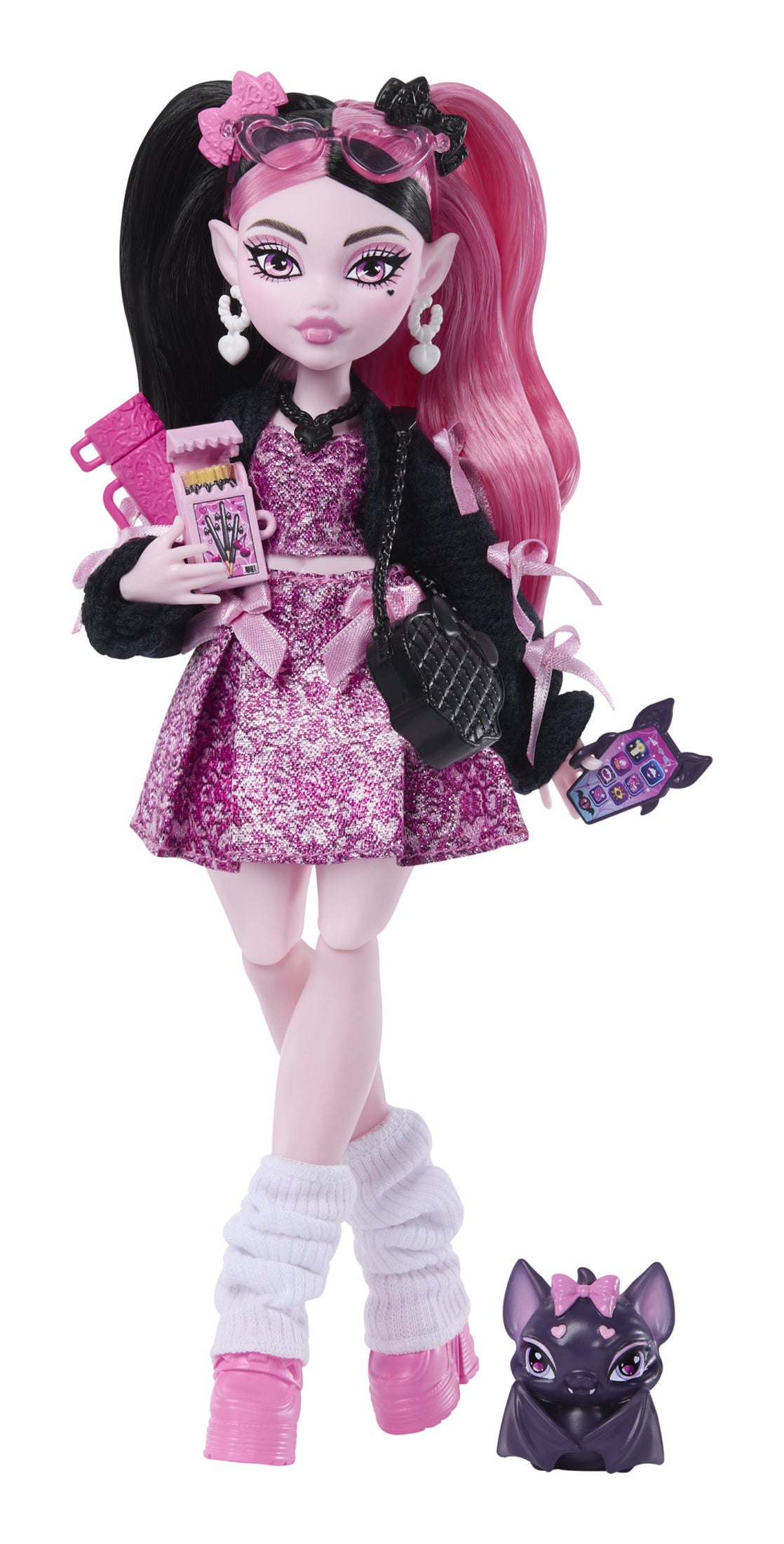 Monster High Draculaura Core Doll with Count Fabulous and 7 Accessories