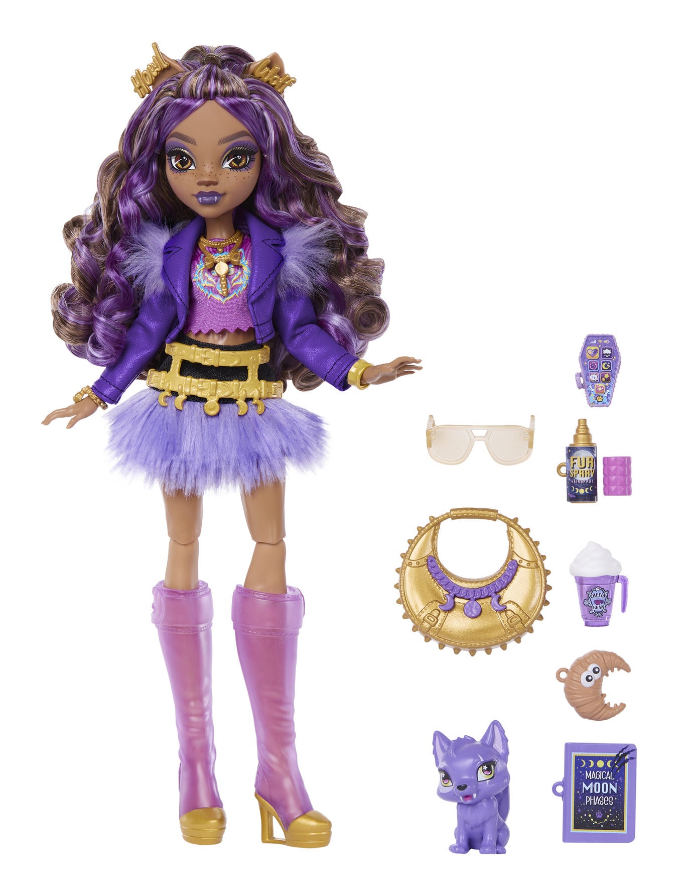 Monster High Clawdeen Wolf Core Fashion Doll with Crescent and Accessories