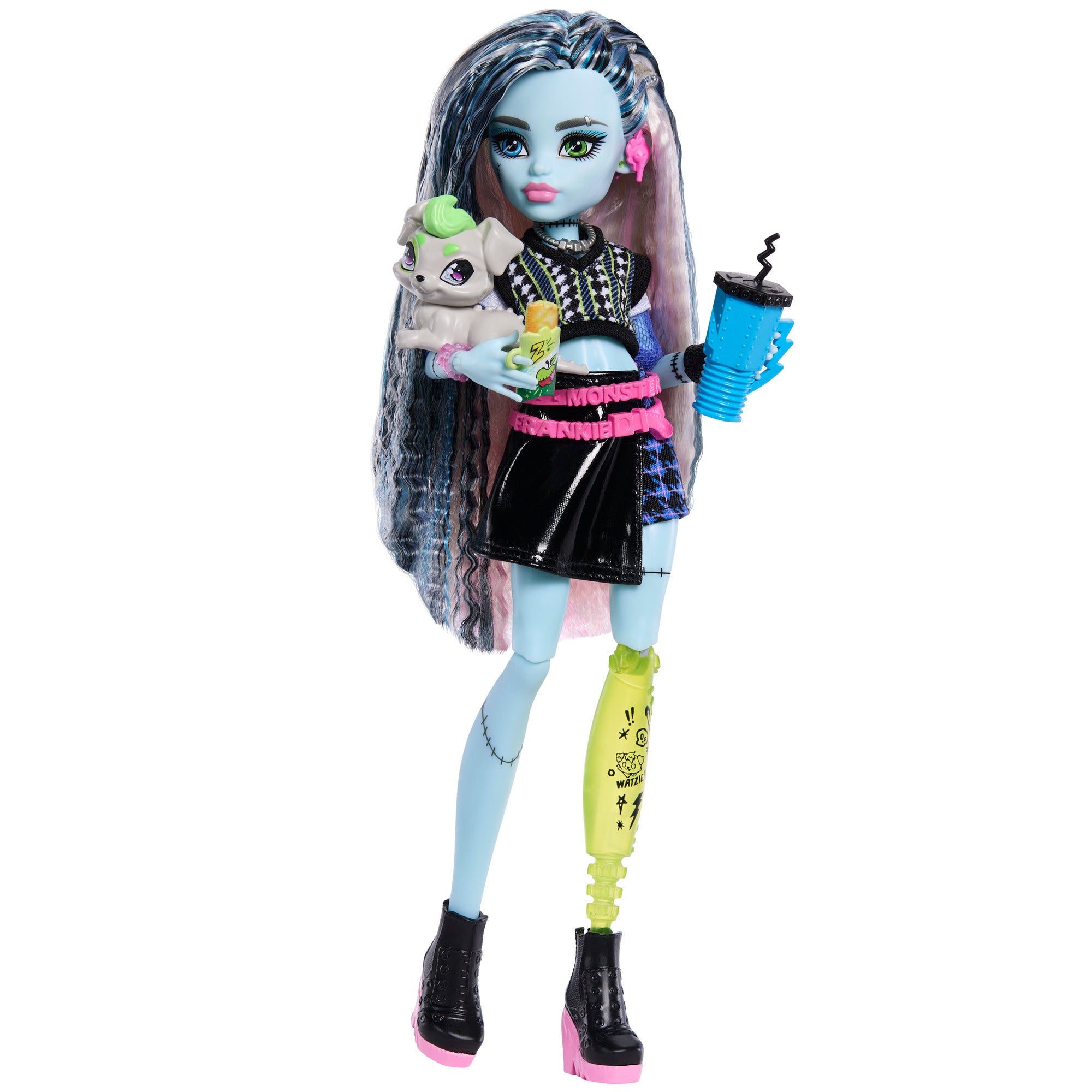 Monster High Frankie Stein Core Doll with Watzie and 7 Accessories