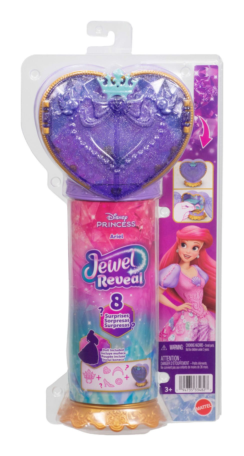 Disney Princess Jewel Reveal Ariel Doll with 8 Surprises